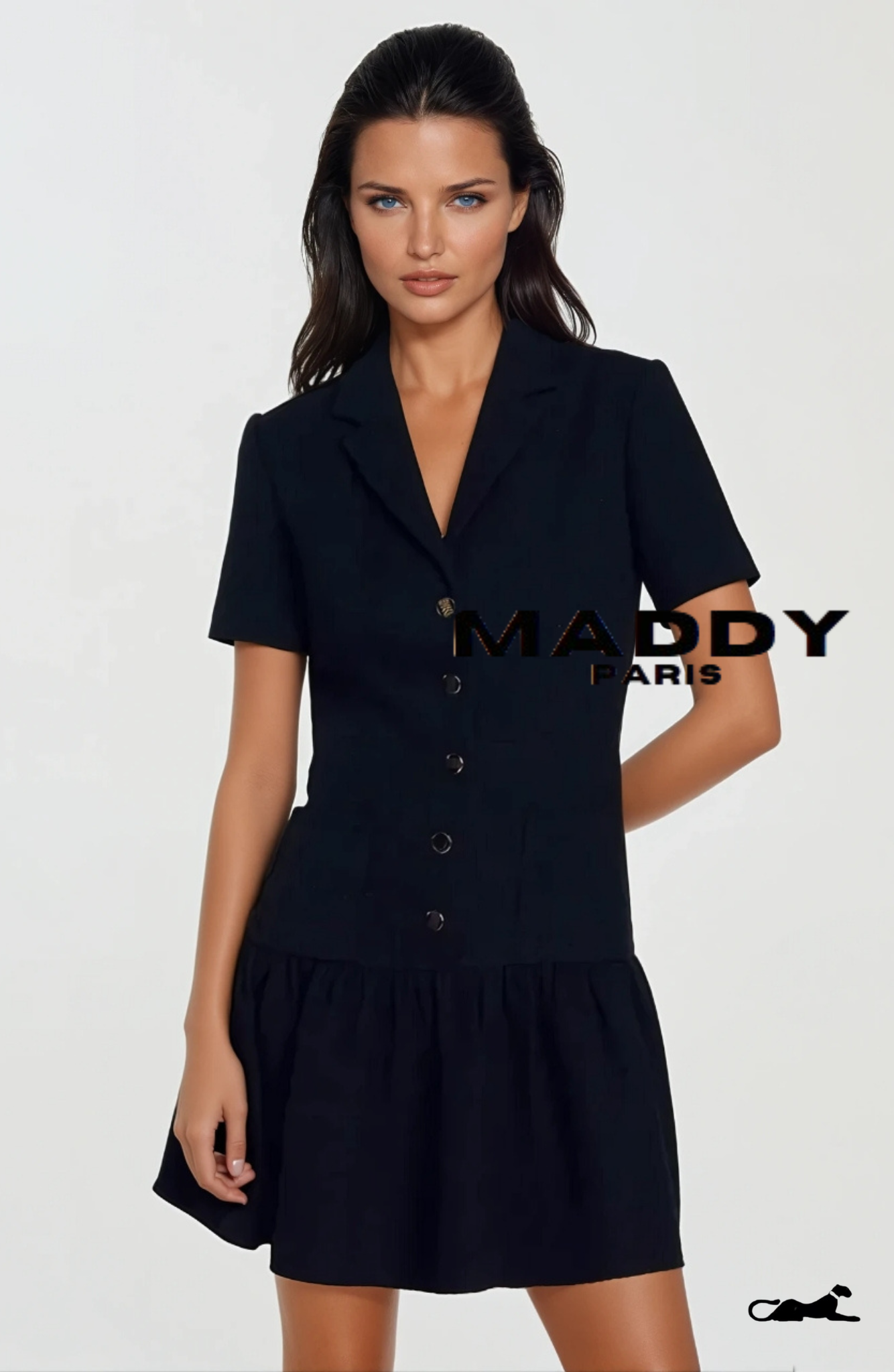 SANDRO VALERIE TEXTURED TWEED MINI DRESS - BLACK