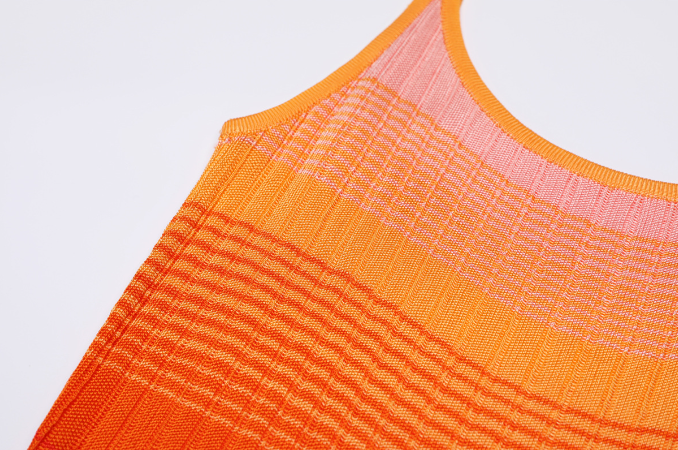 ANDREA  Gradient Knitted Maxi Dress Tie-dye  - Orange