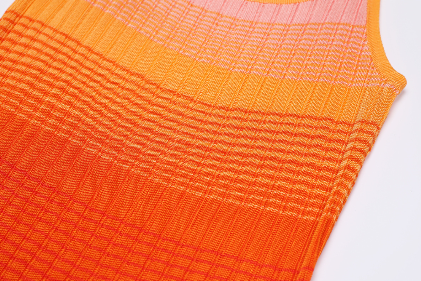 ANDREA  Gradient Knitted Maxi Dress Tie-dye  - Orange