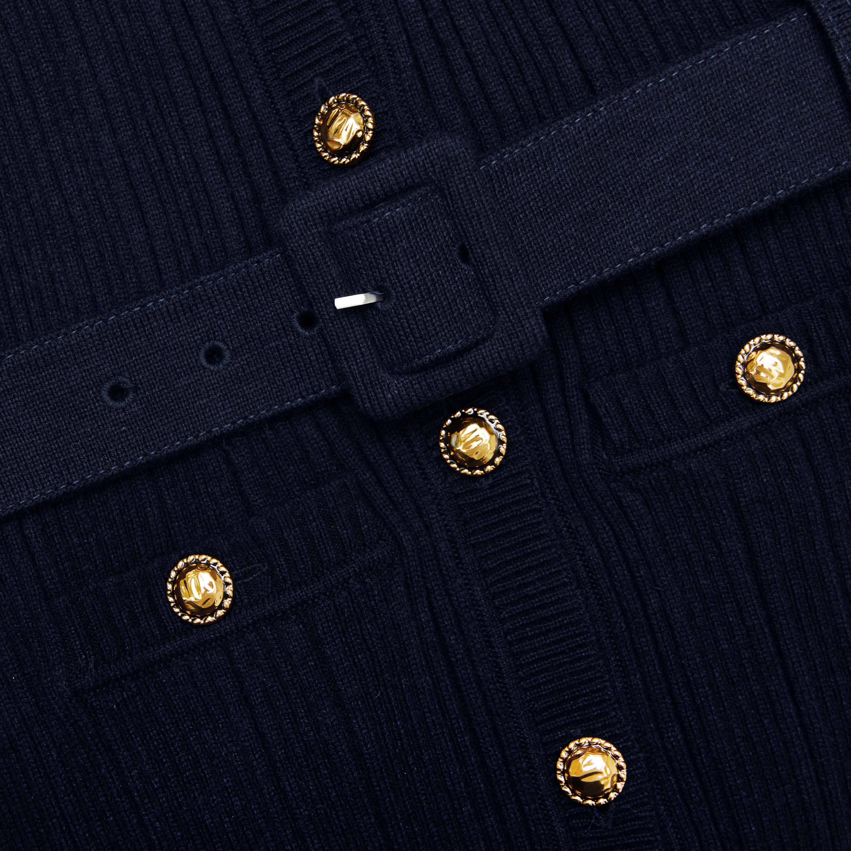 MADDY Navy Viscose Knit Mini Dress - Navy blue