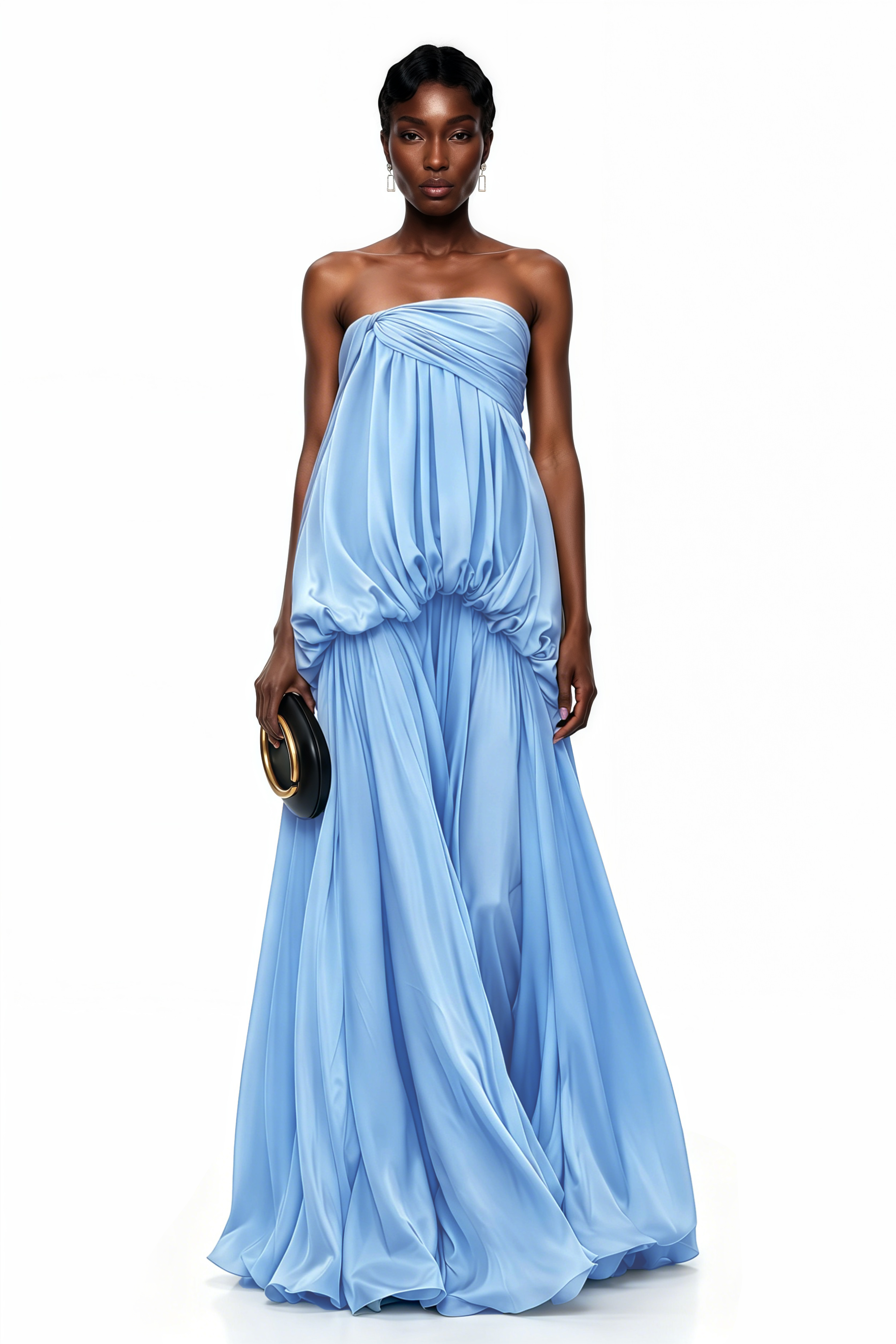 Aamu Blue Off Shoulder Maxi Dress