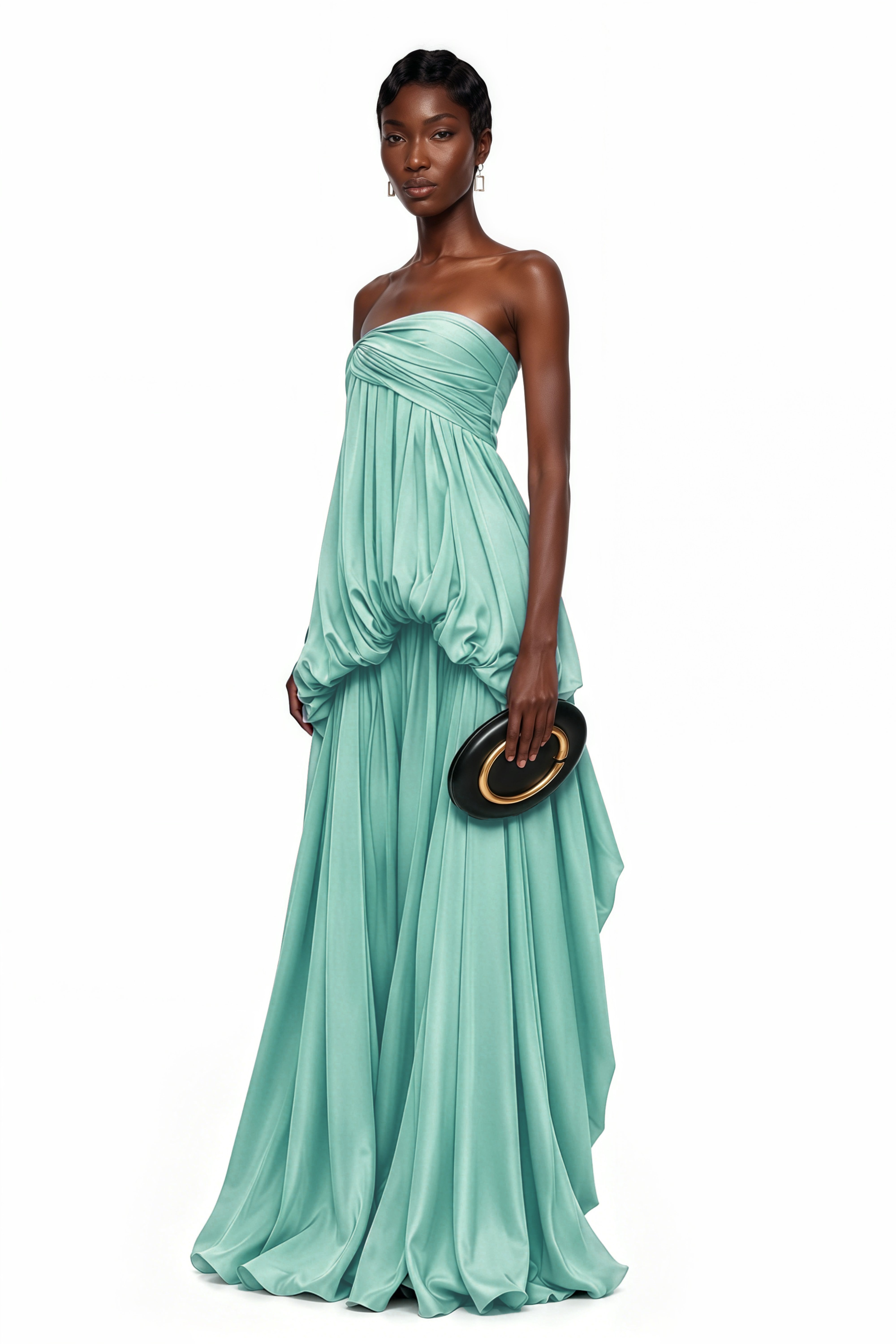 Aamu Green Off Shoulder Maxi Dress