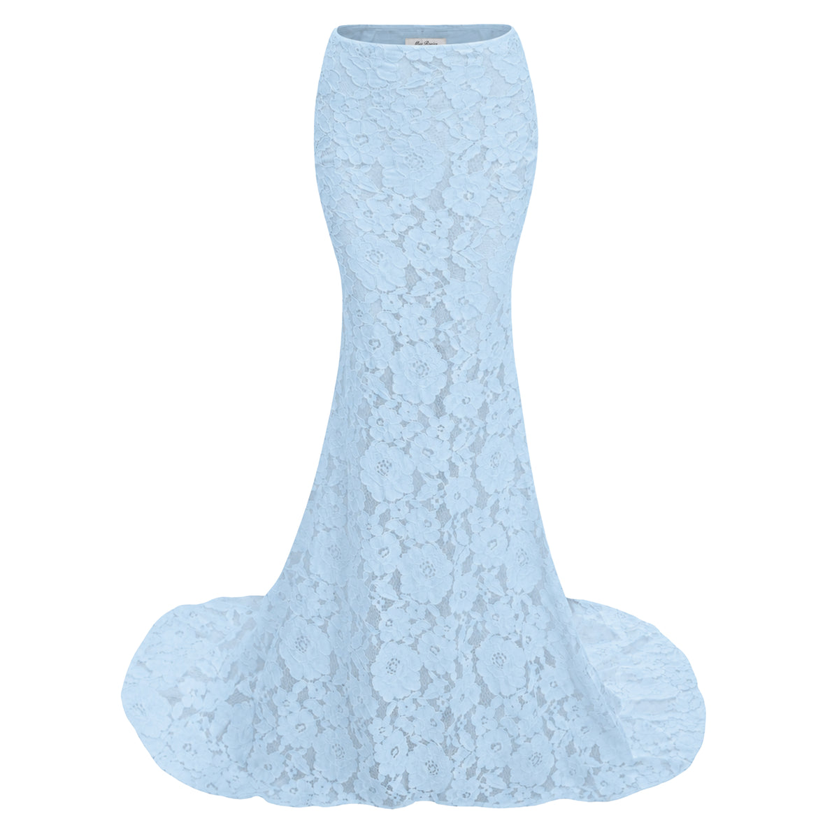 adèle blue short sleeve floral blouse & mermaid skirt set