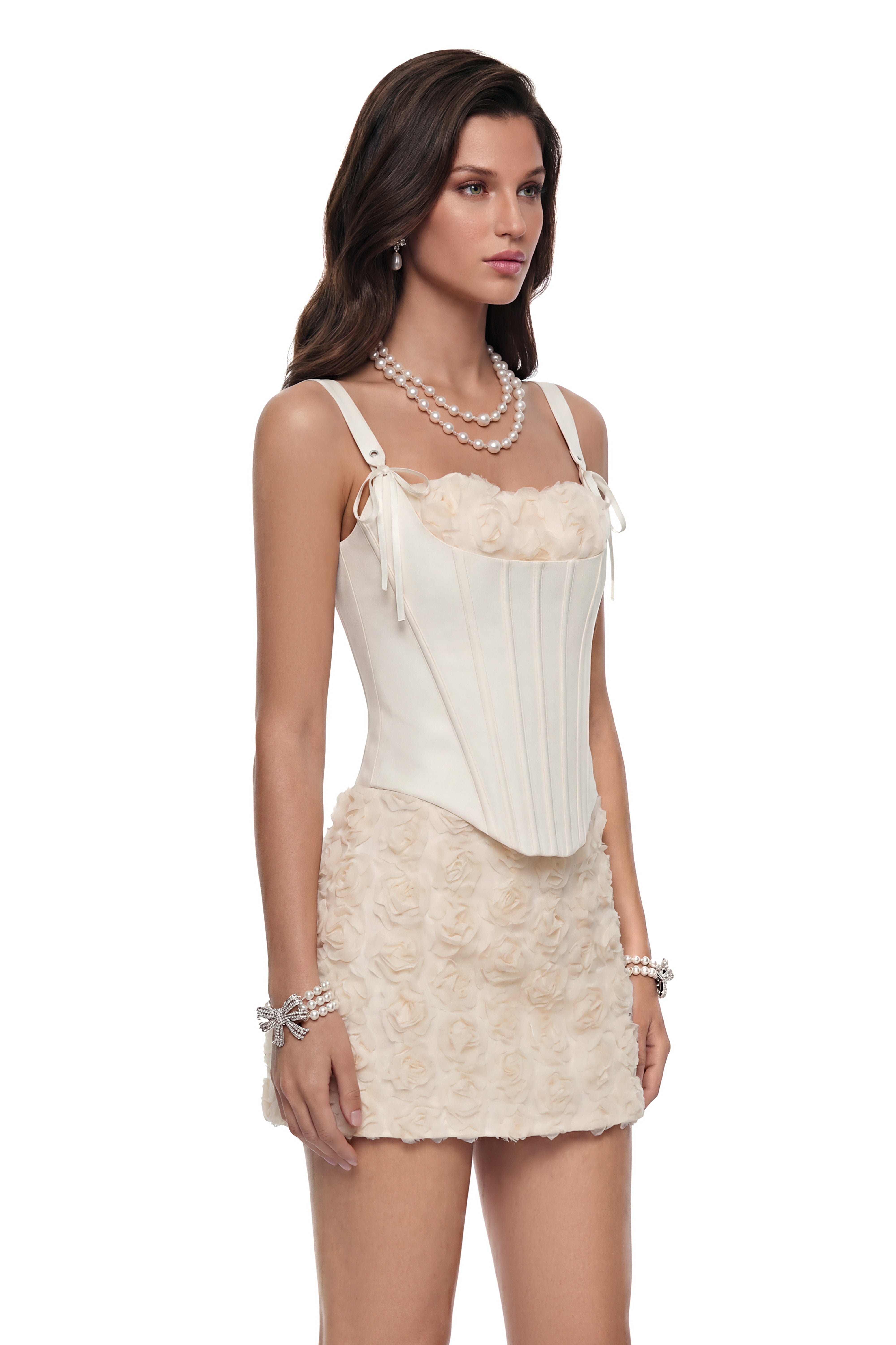 Aelia White Floral Top & Skirt Set