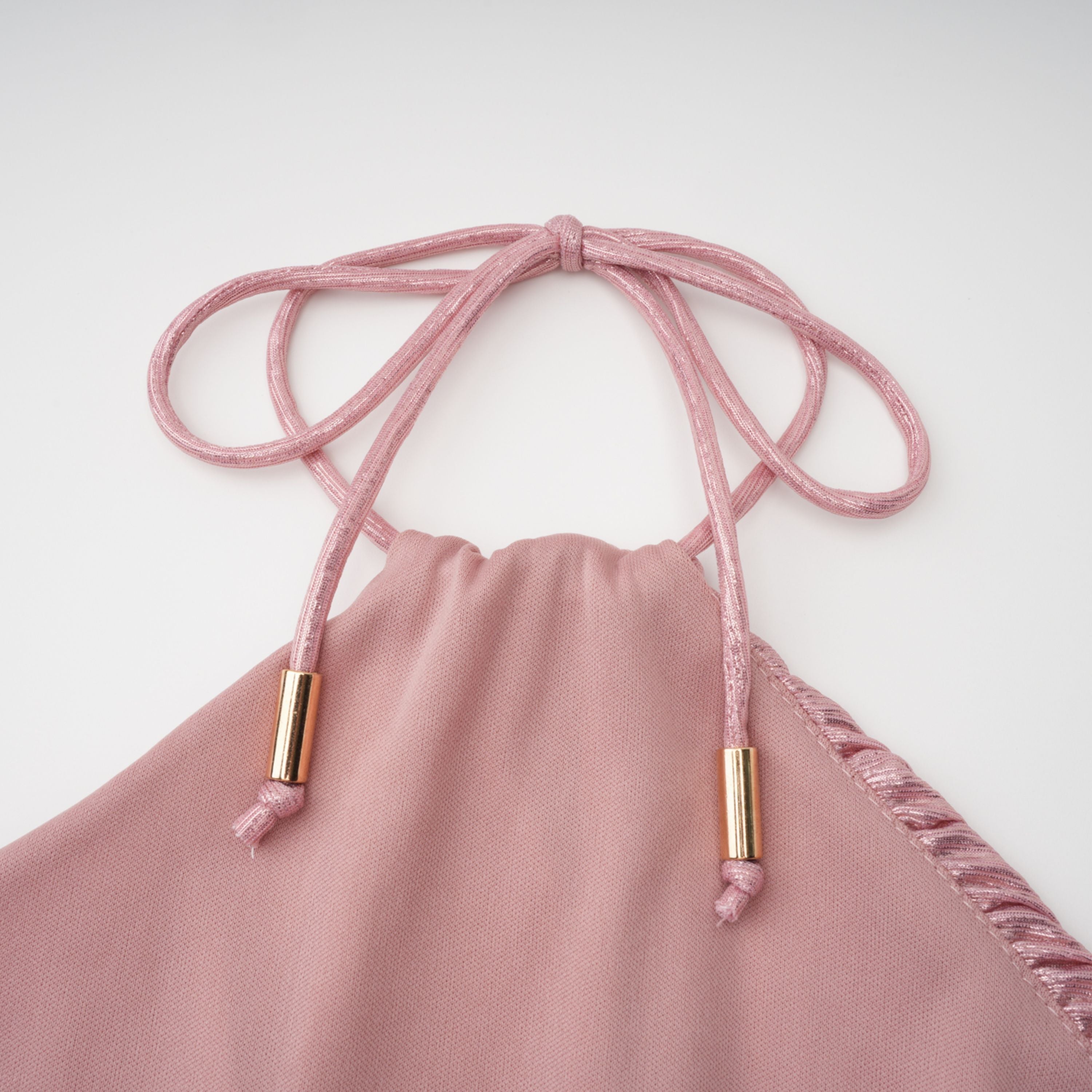 Alchimie Pink Glossy Pleated Maxi Dress (Final Sale-US Only)