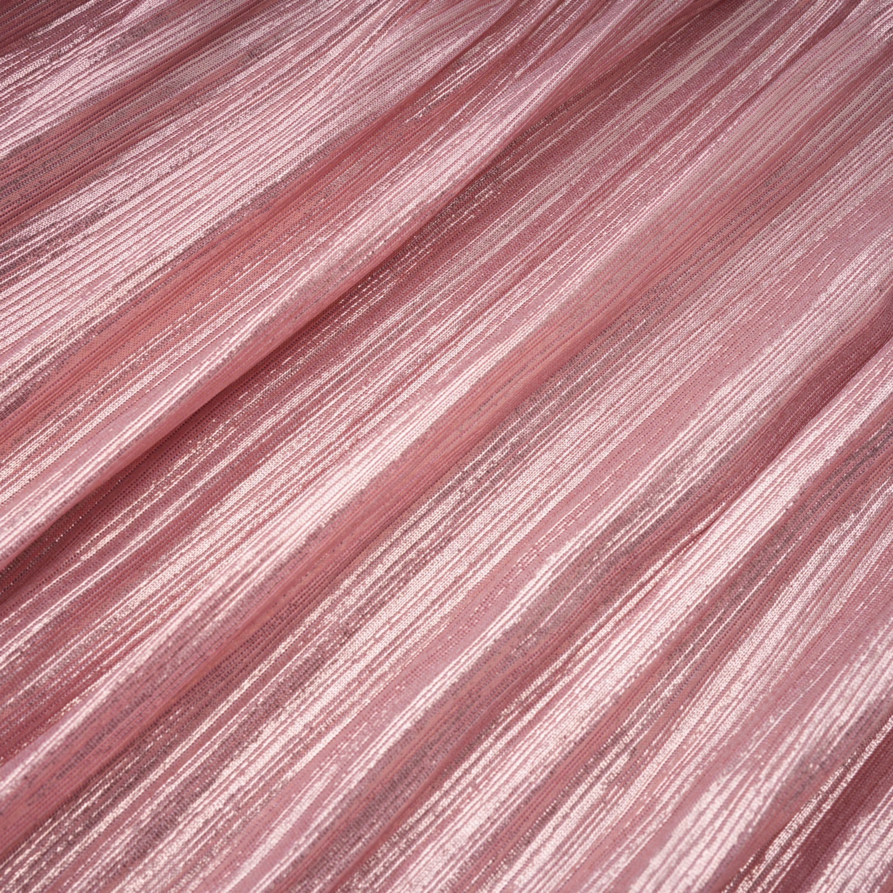 Alchimie Pink Glossy Pleated Maxi Dress (Final Sale-US Only)