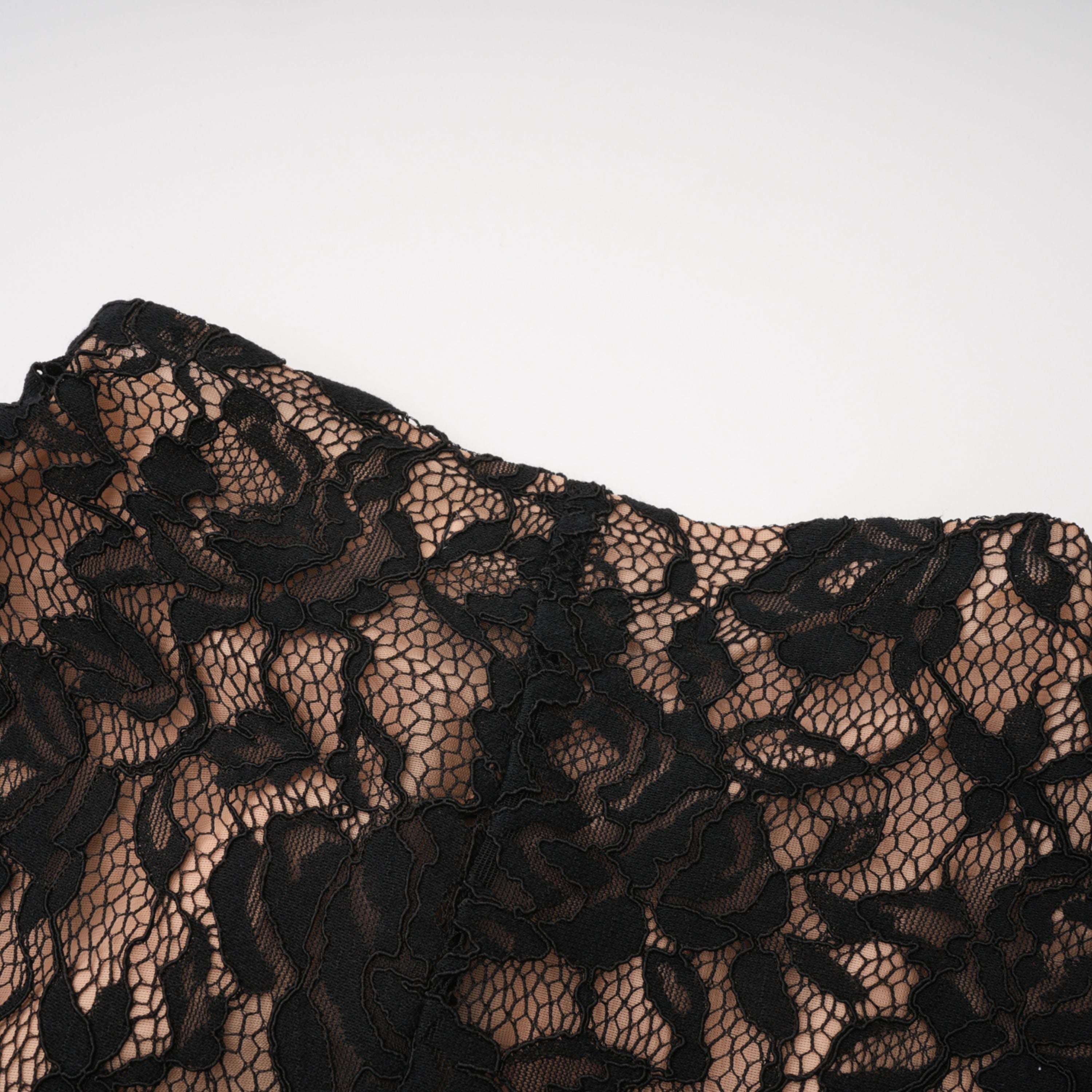 Andrea Black Keyhole Lace Maxi Dress with High Thigh Slit (Final Sale-US Only)