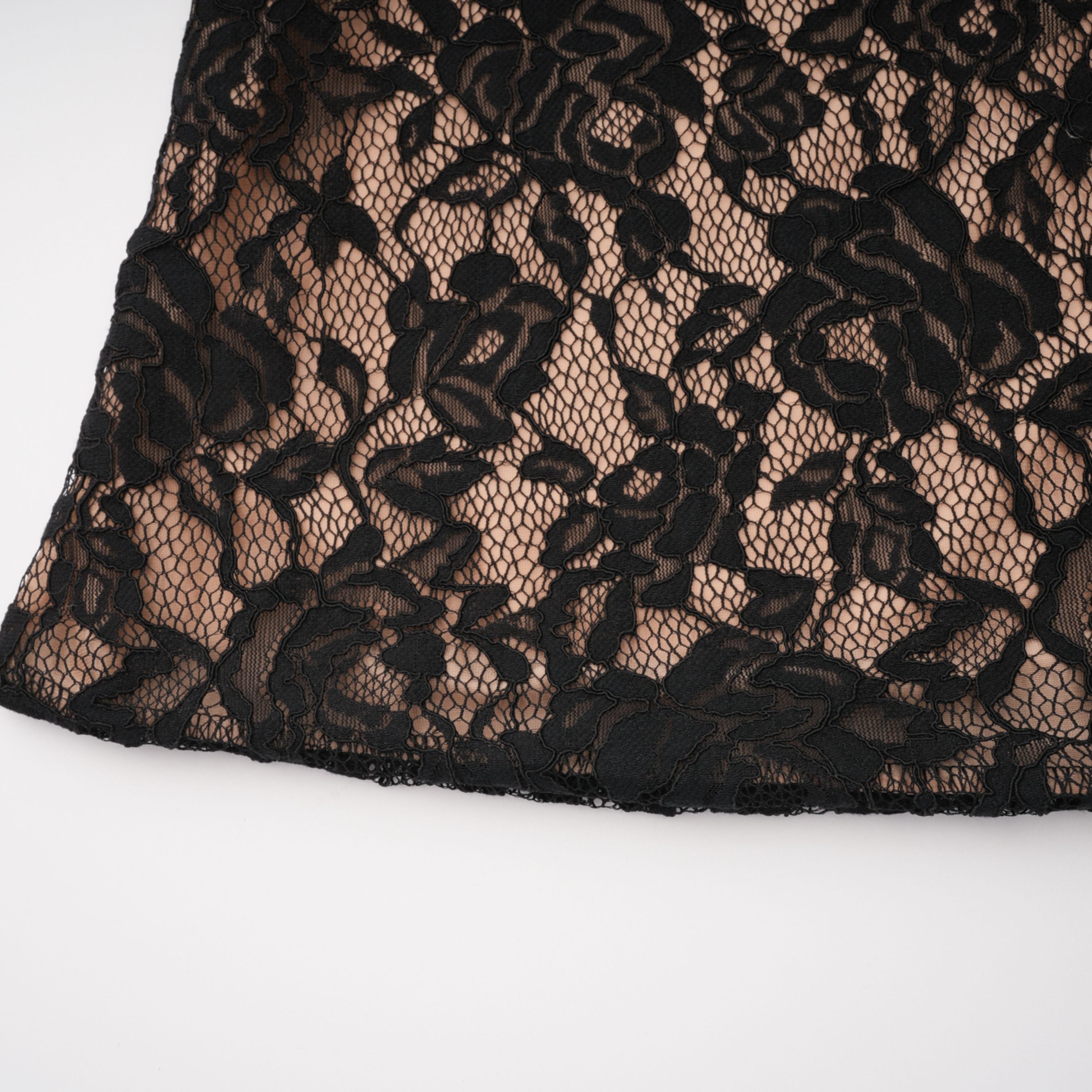 Andrea Black Keyhole Lace Maxi Dress with High Thigh Slit (Final Sale-US Only)
