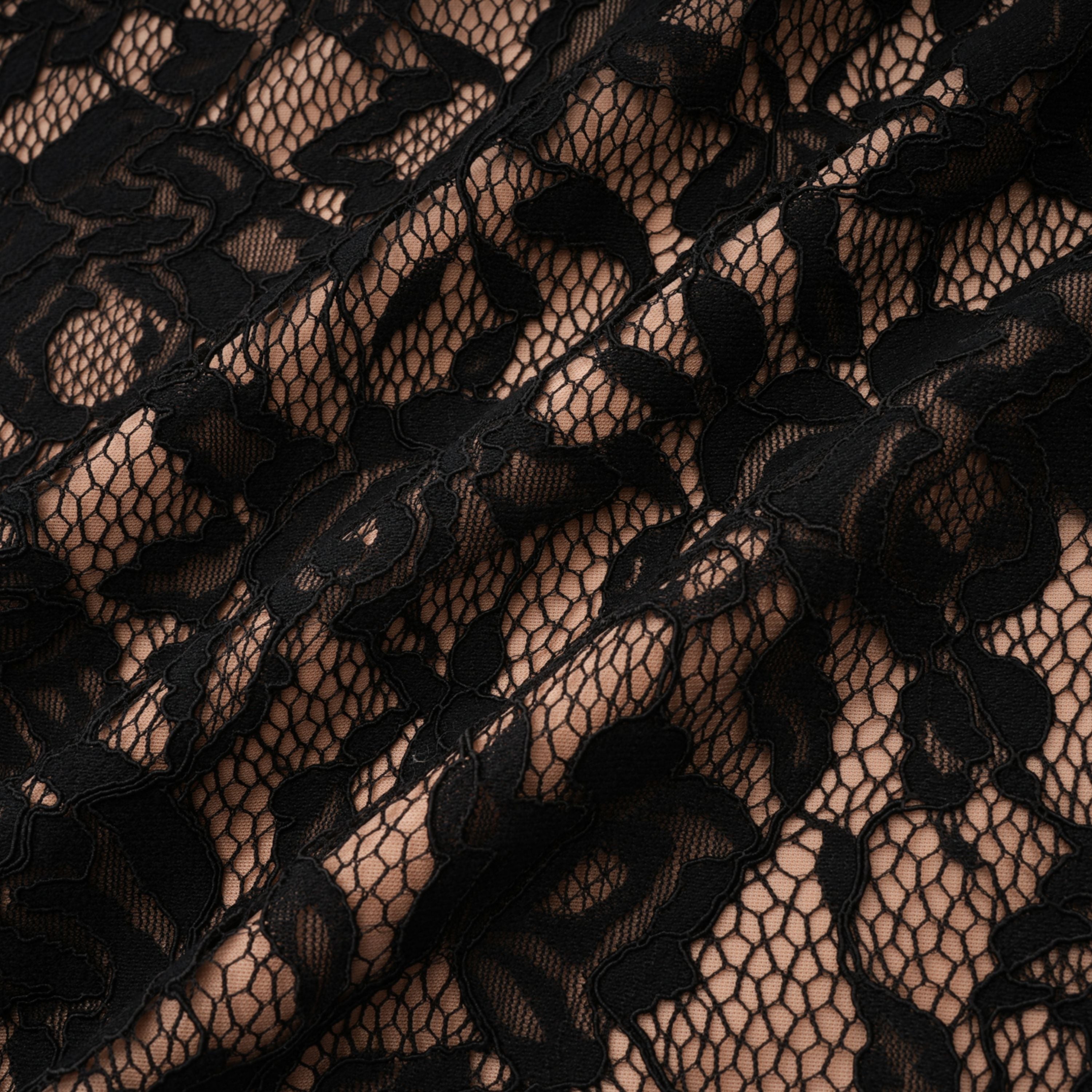Andrea Black Keyhole Lace Maxi Dress with High Thigh Slit (Final Sale-US Only)