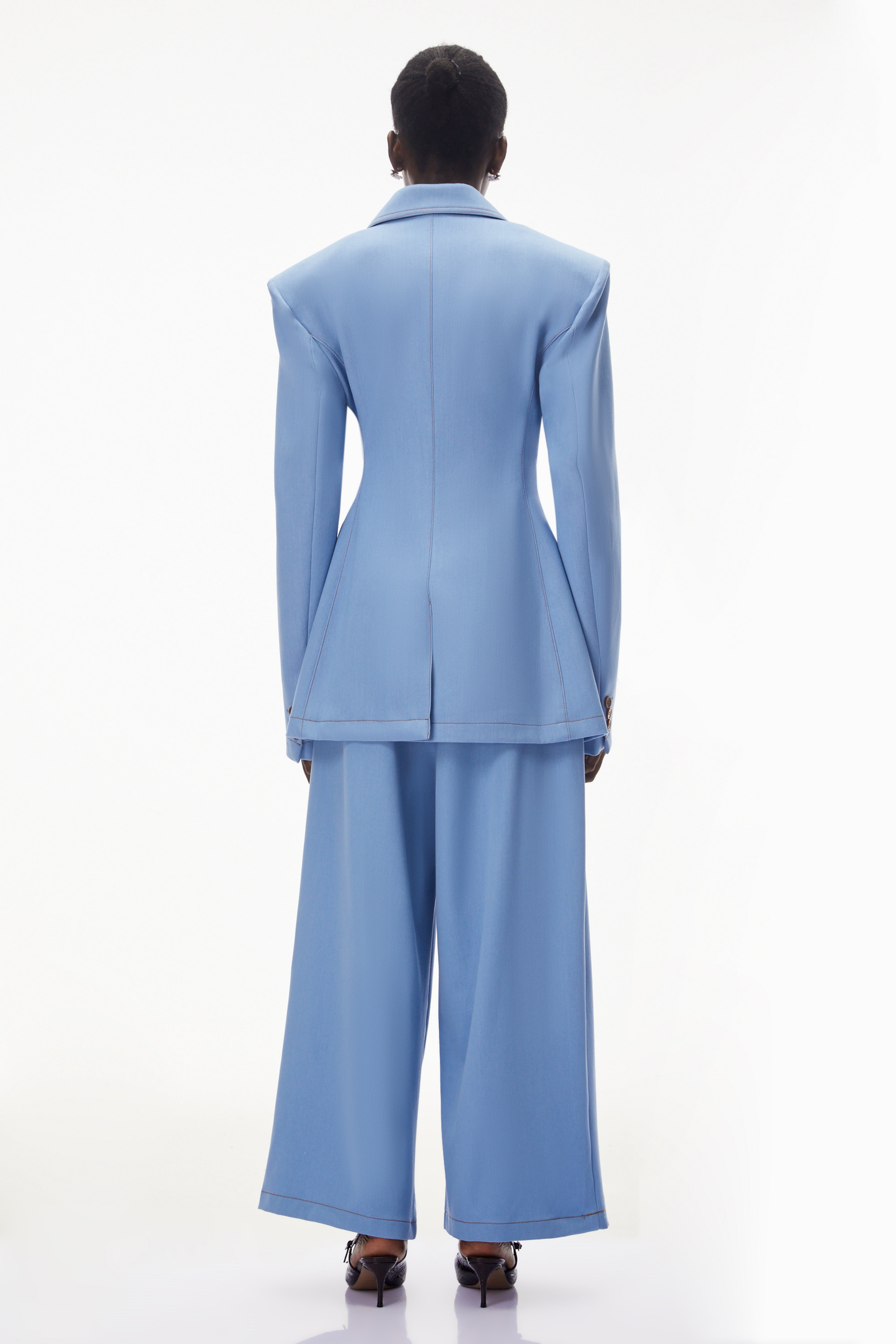 Annabelle Blue Asymmetrical Blazer & Trouser Set (Final Sale)