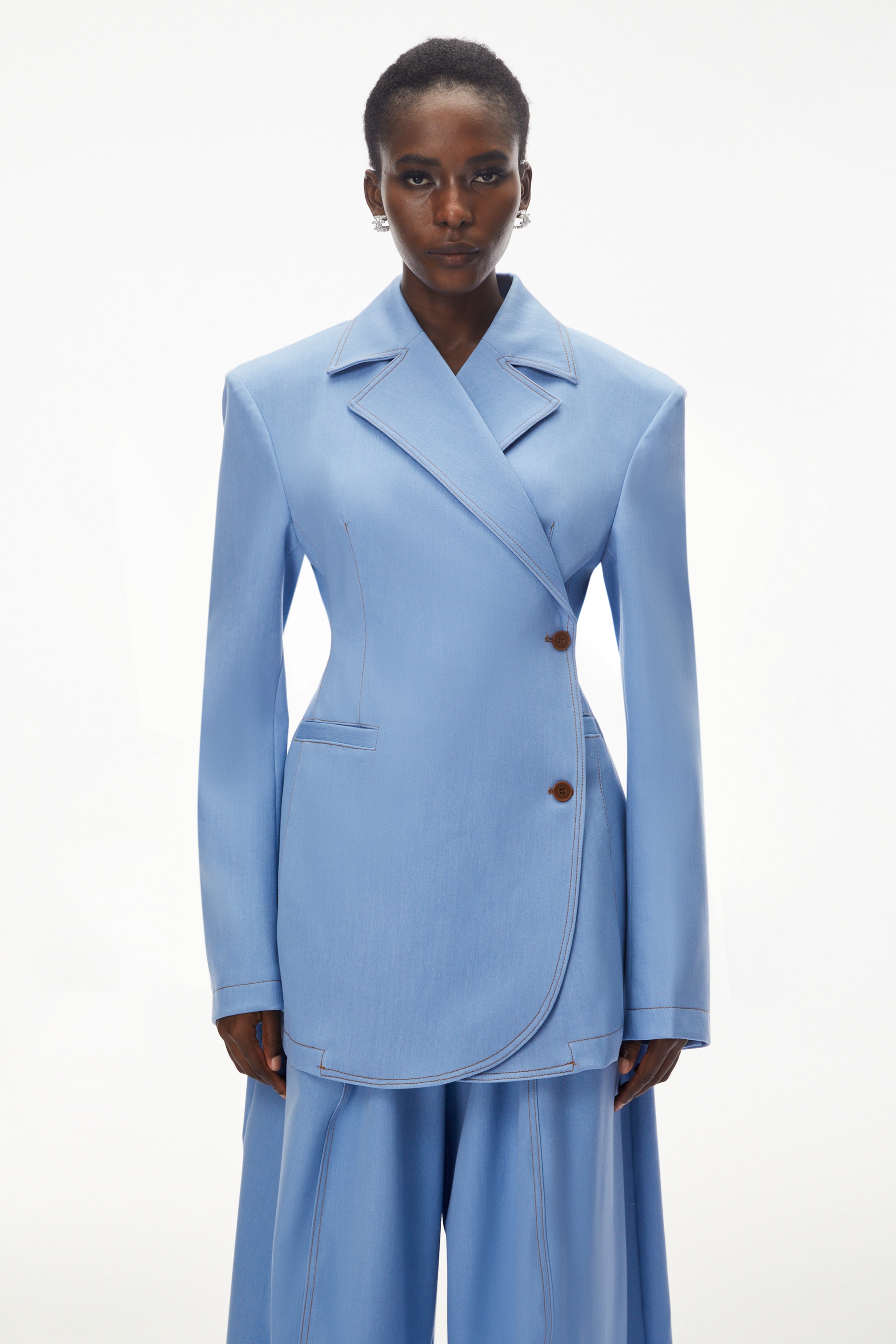 Annabelle Blue Asymmetrical Blazer & Trouser Set (Final Sale)