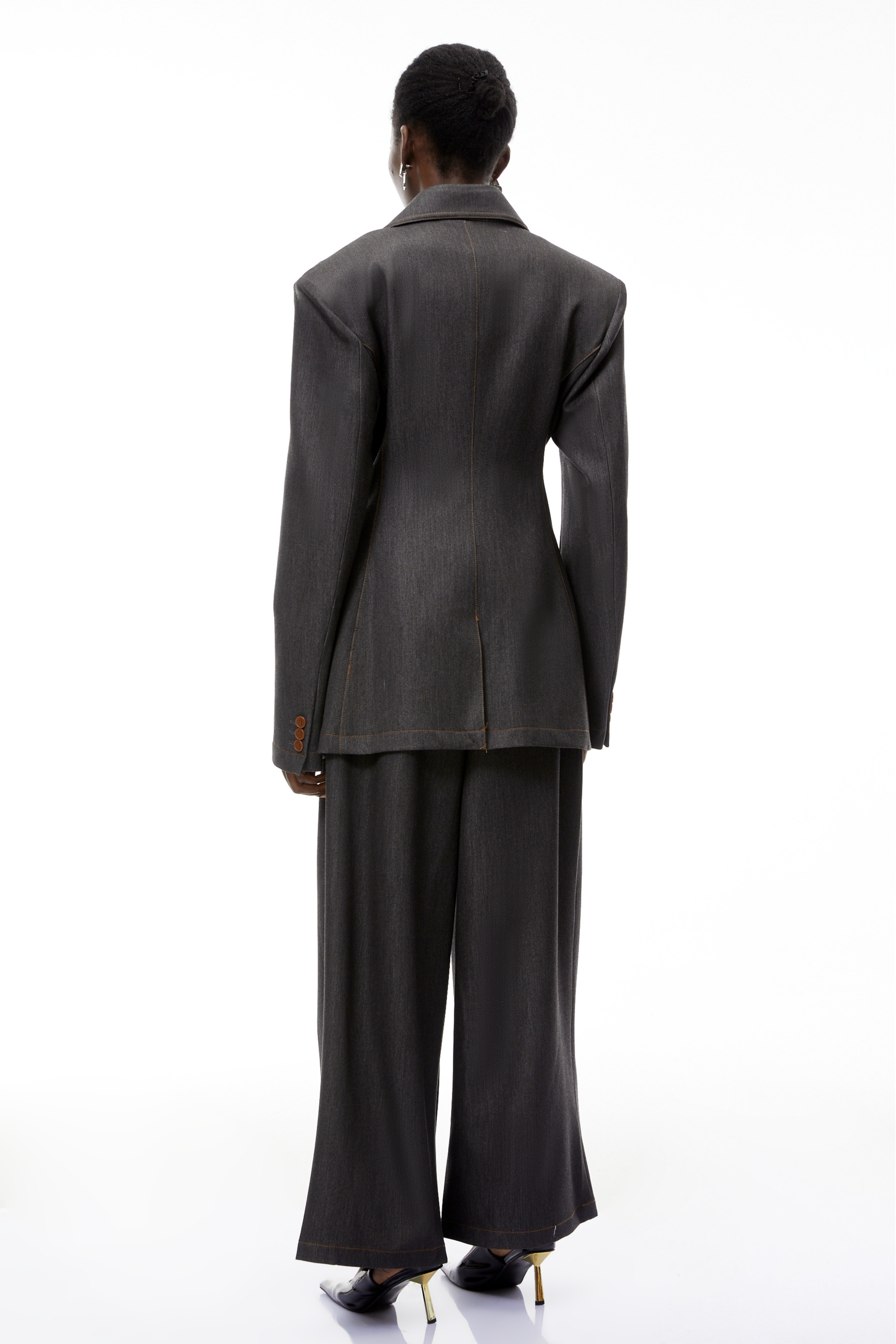 Annabelle Grey Asymmetrical Blazer & Trousers Set