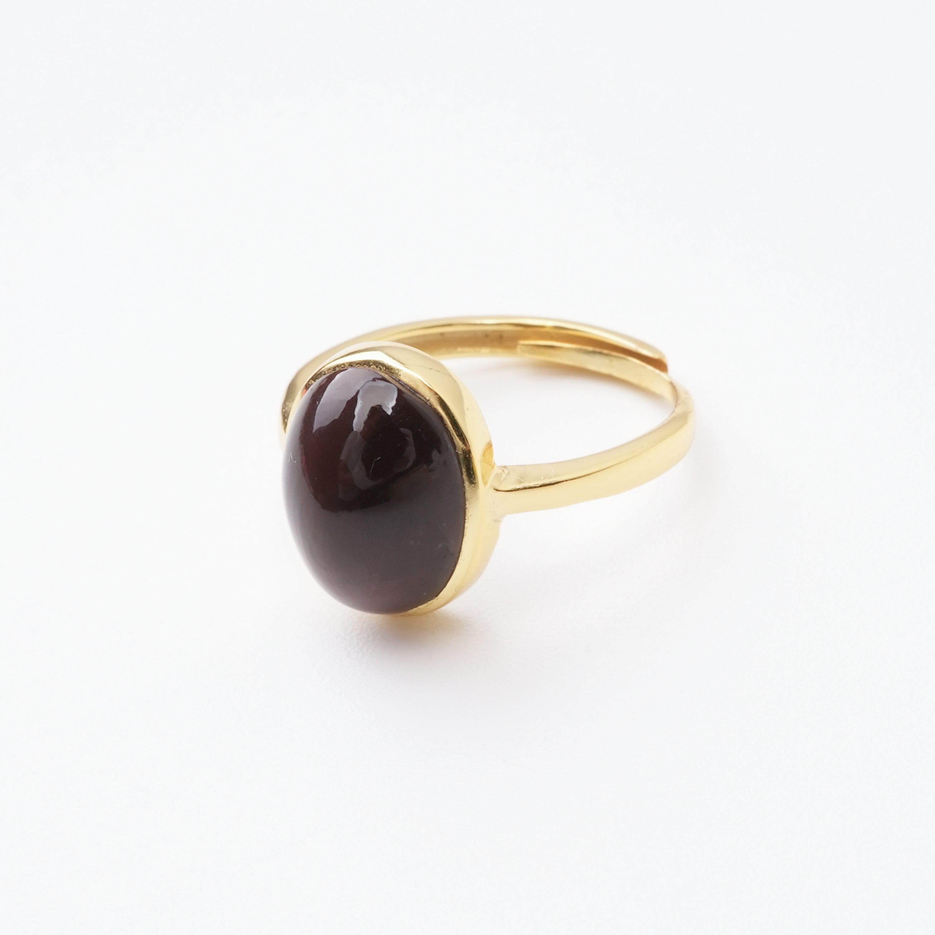 Aurelia Red Oval Cabochon Gold Plated Ring