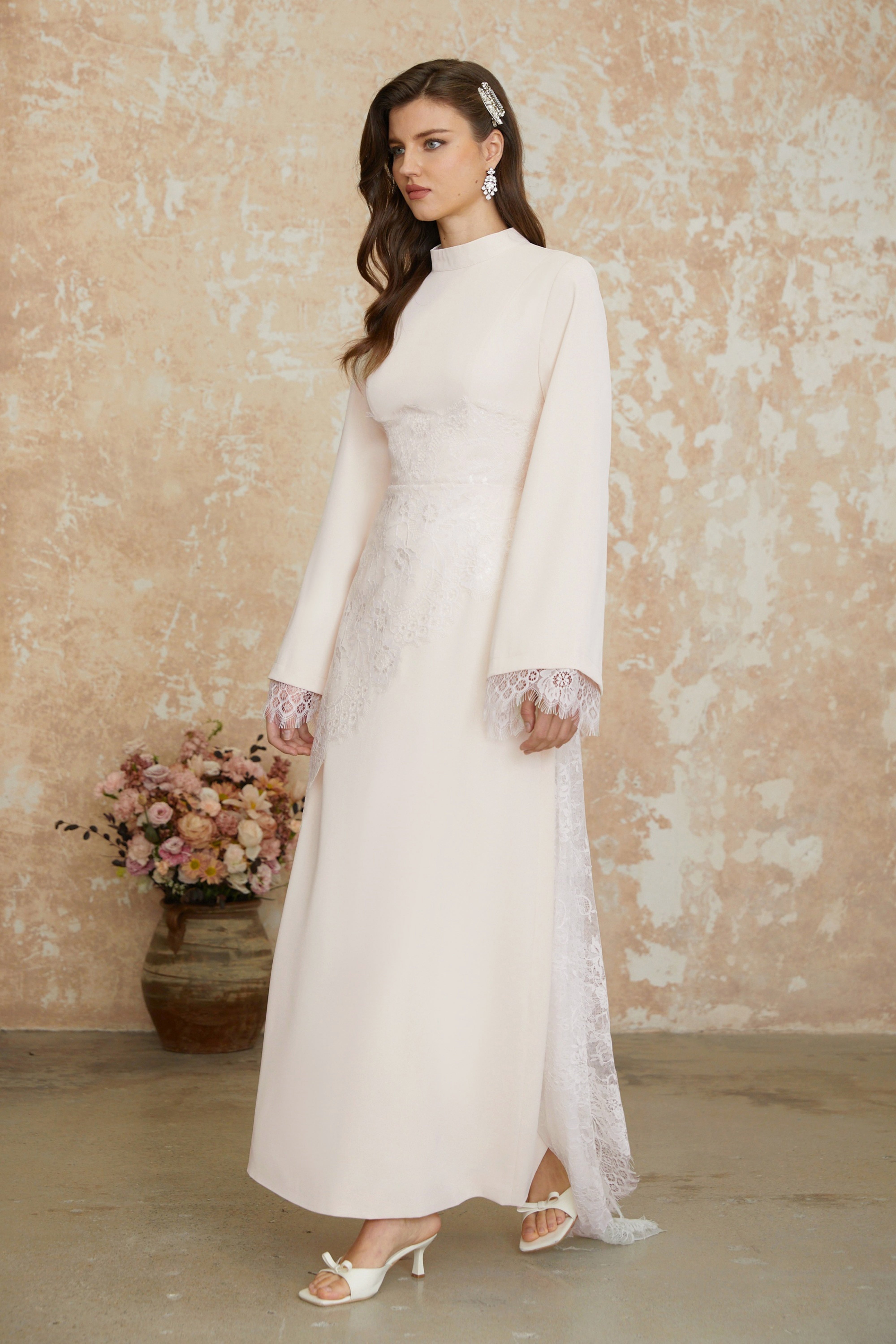 Aurora White Floral Lace Maxi Dress (Final Sale-US Only)