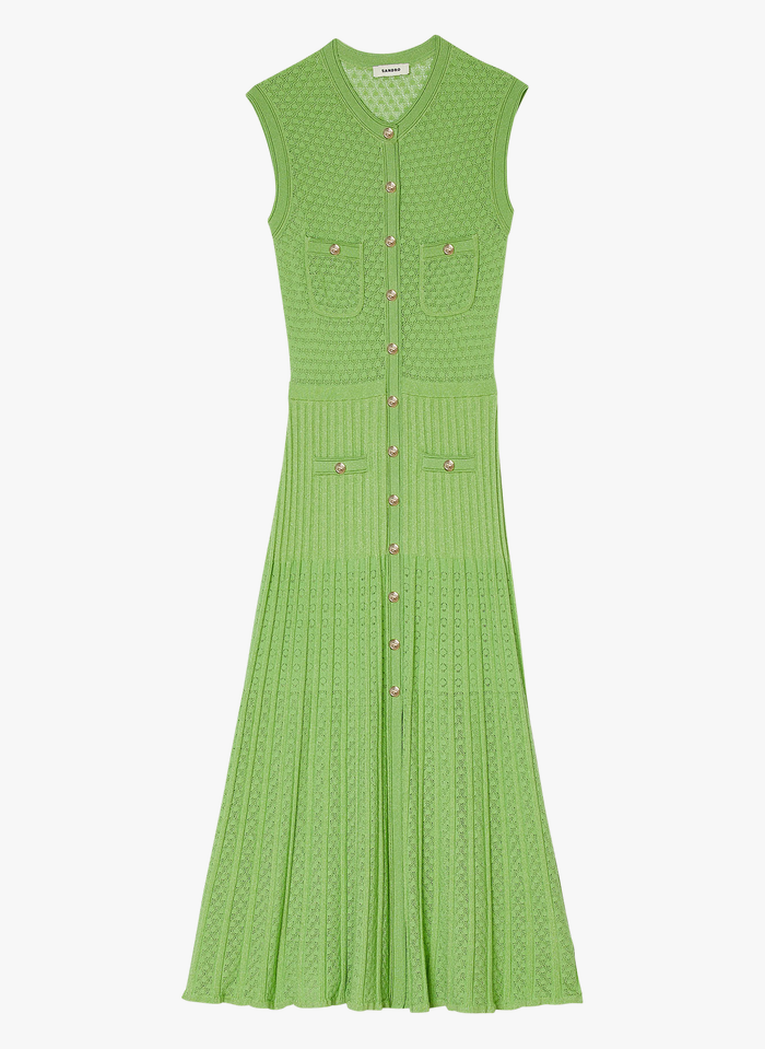 SANDRO lurex sleeveless maxi dress - Green