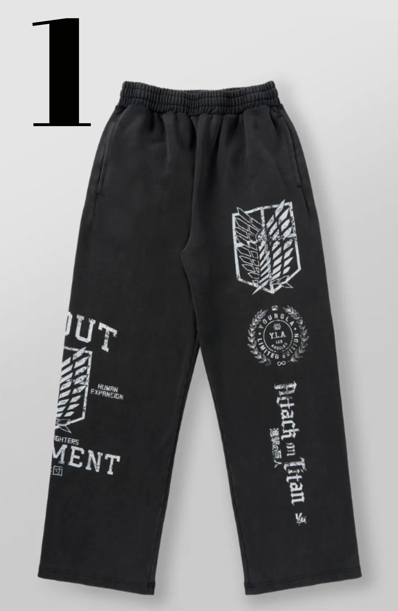 LOUISE 2128 - AOT x YLA Baggy Joggers Pants - Black