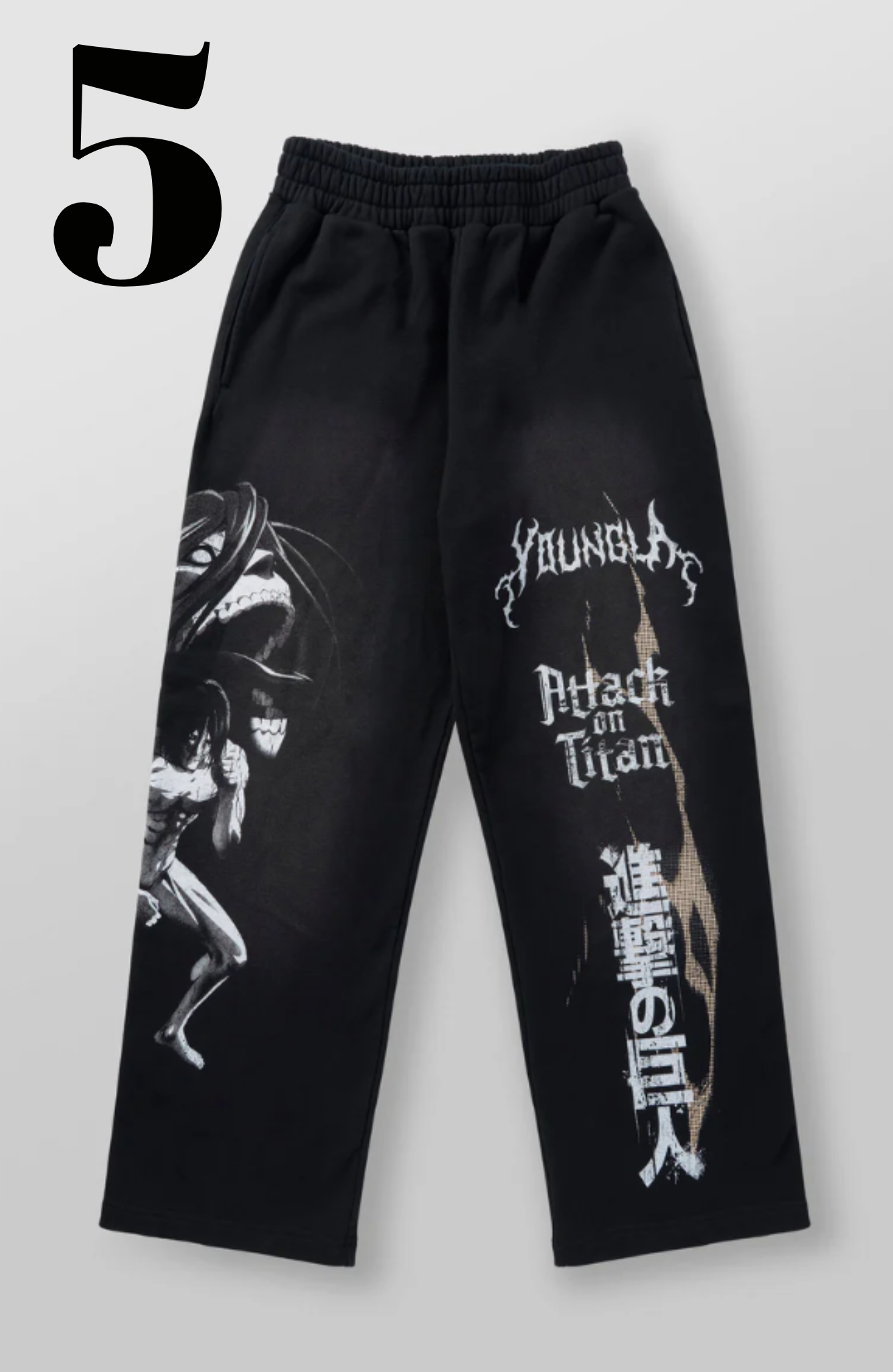 LOUISE 2128 - AOT x YLA Baggy Joggers Pants - Black