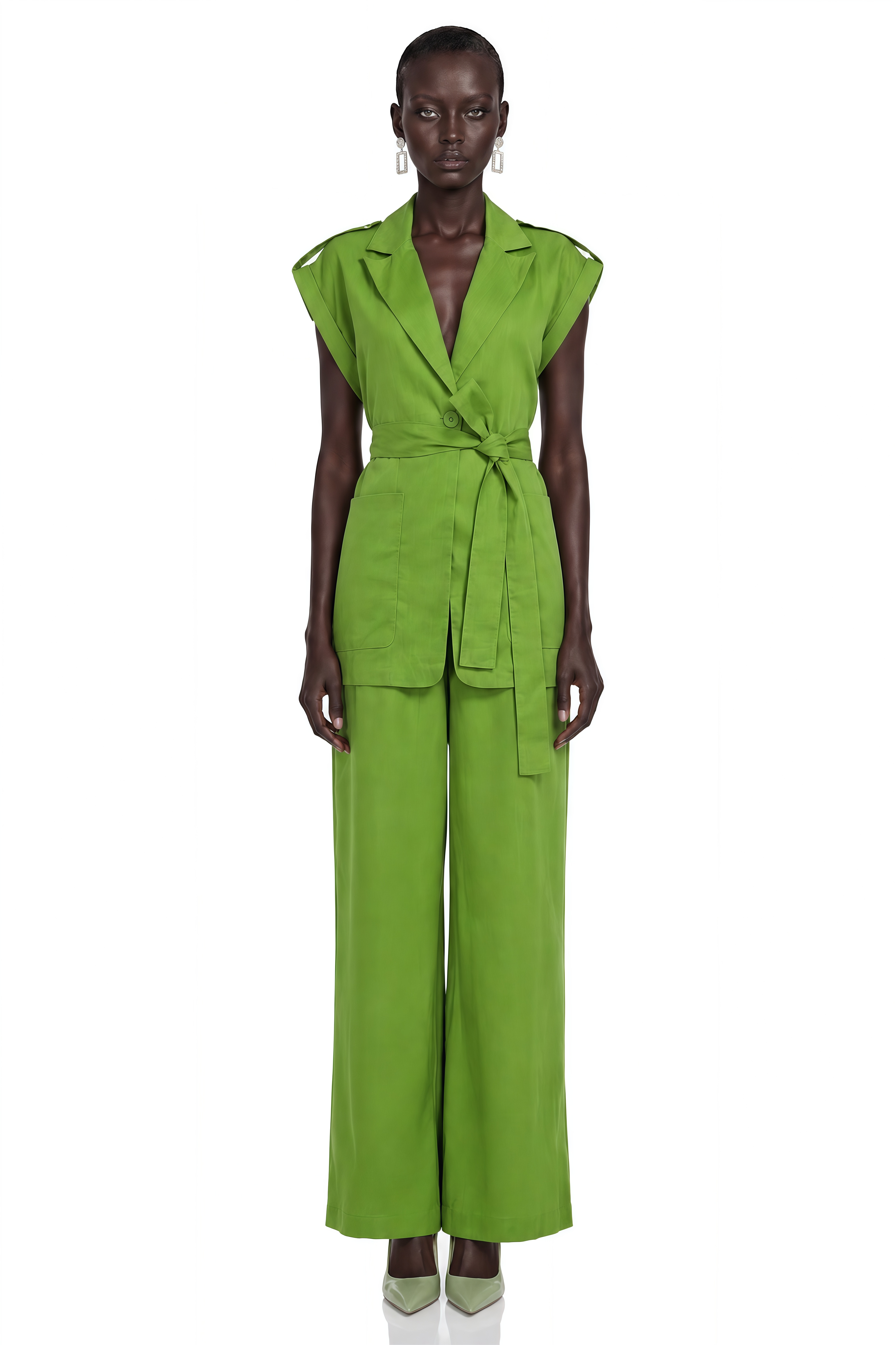 Bernice Emerald Green Cap Sleeve Blazer & Trouser Set