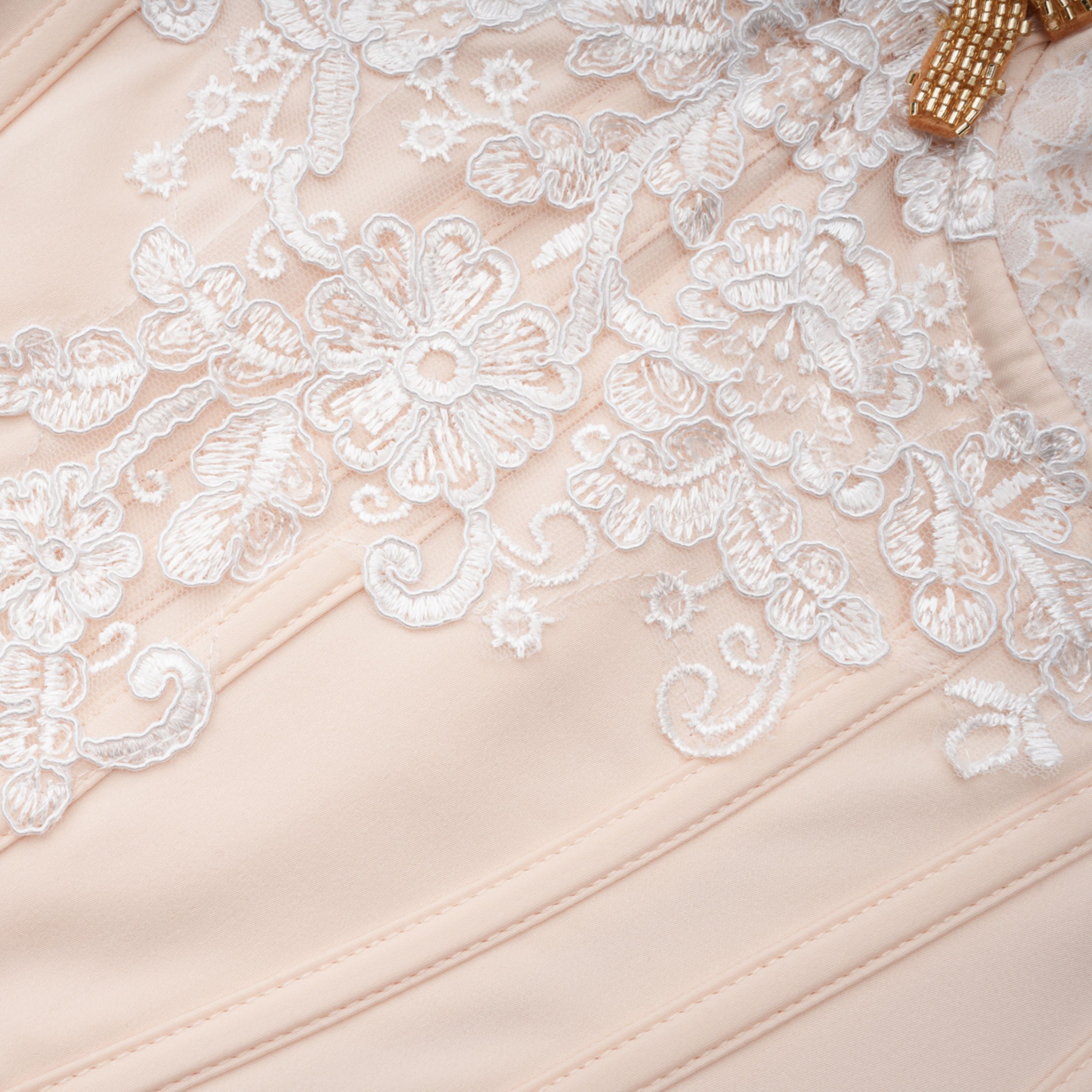 Blanca Champagne Lace Panel Top & Skirt Set