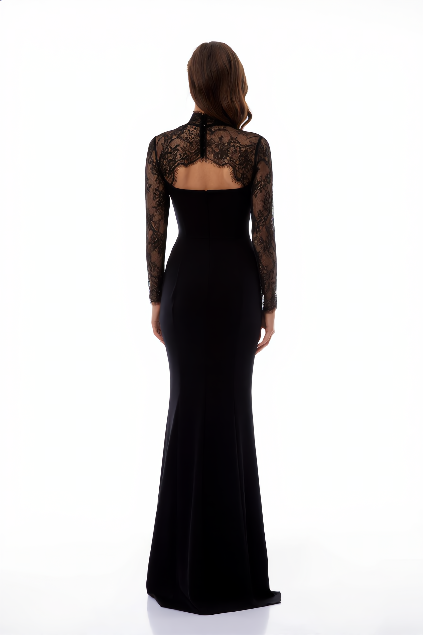 Bokamoso Black Lace Panel Maxi Gown (Final Sale-US Only)
