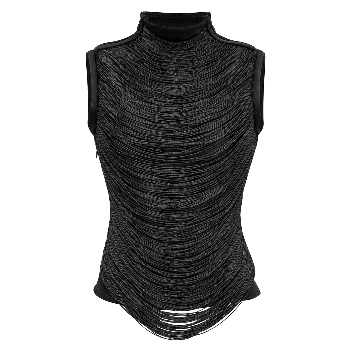 borbála black fringed top & satin skirt set
