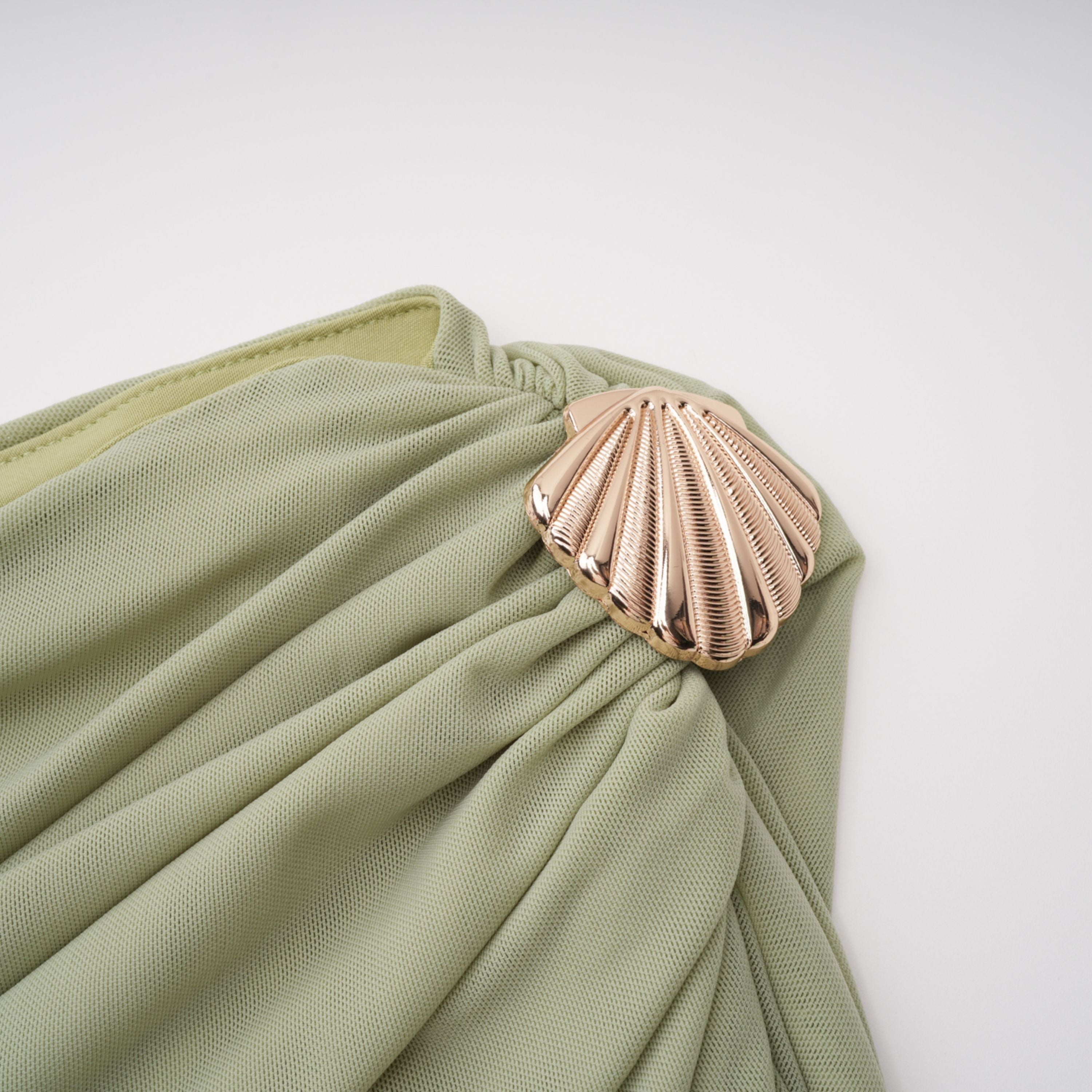 Branwen Green One Shoulder Top & Skirt Set