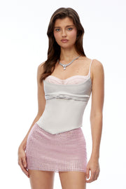 Brianna Pink Rhinestone Bodycon Skirt