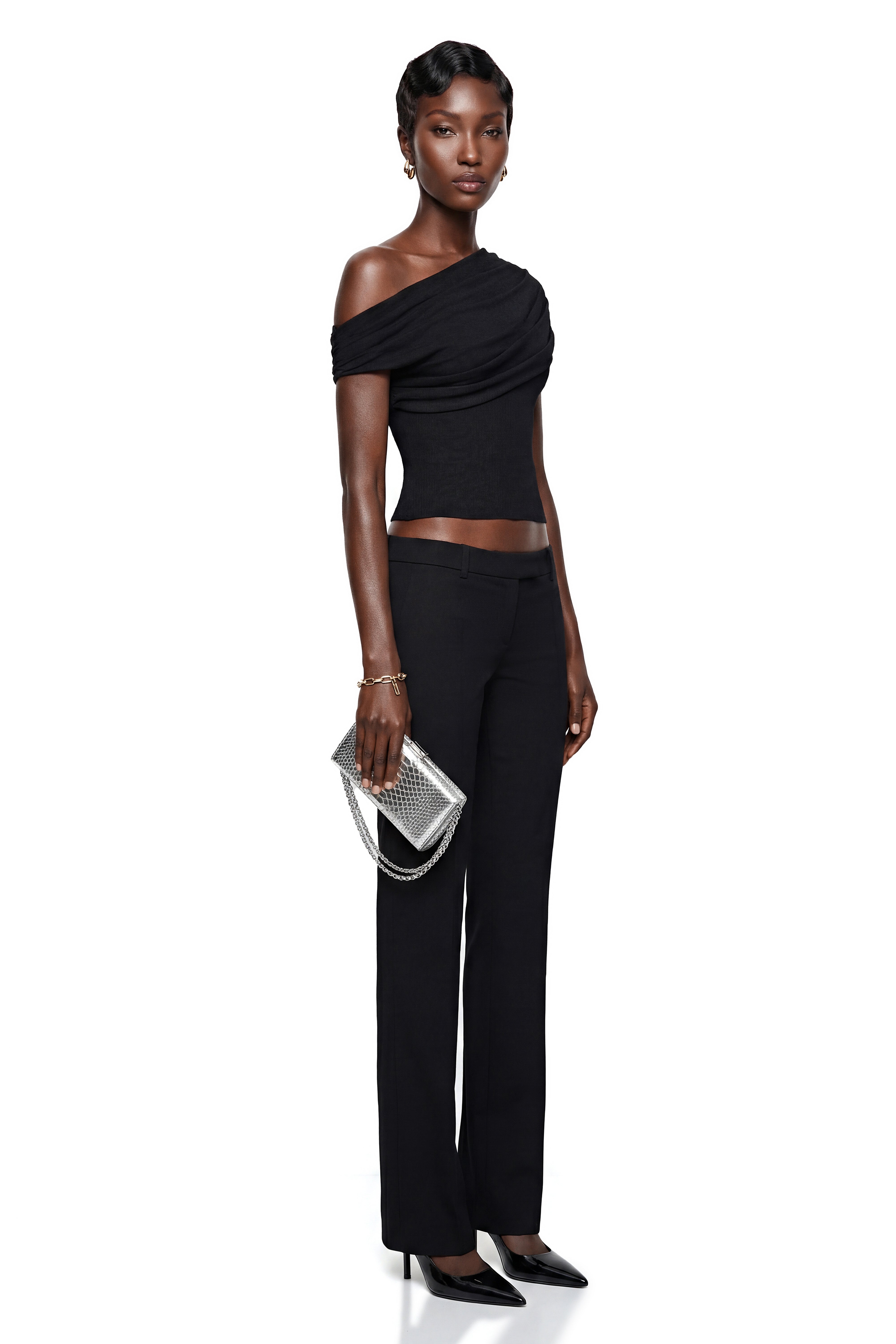Bridget Black One Shoulder Top