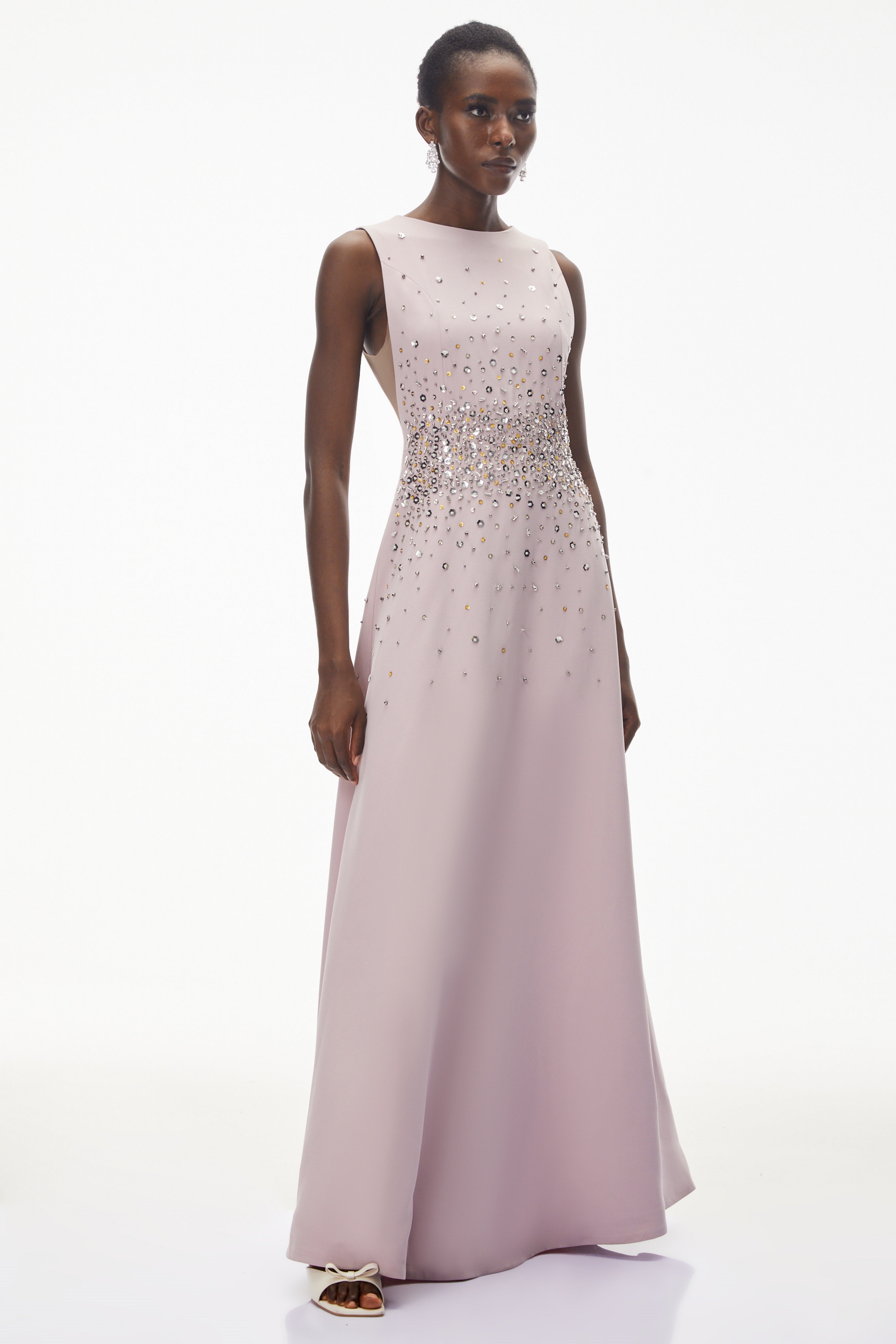 Bronislava Lotus Pink Embellished Maxi Dress