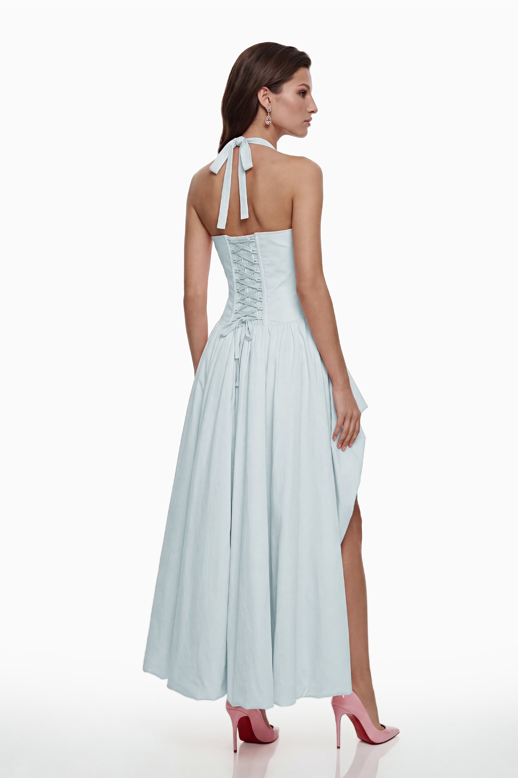 Caiya Blue Sleeveless Maxi Dress with Slit