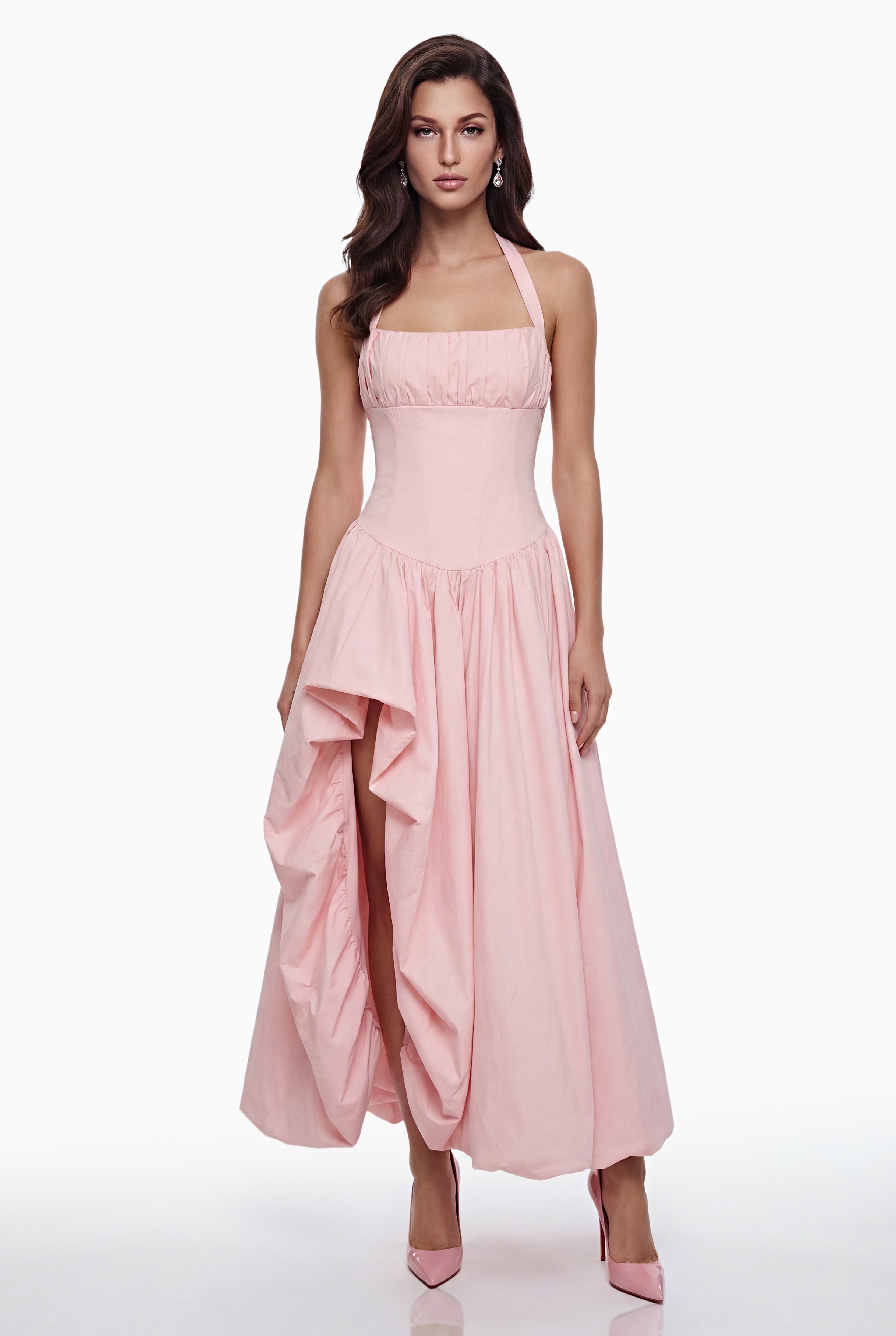 Caiya Pink Sleeveless Maxi Dress with Slit