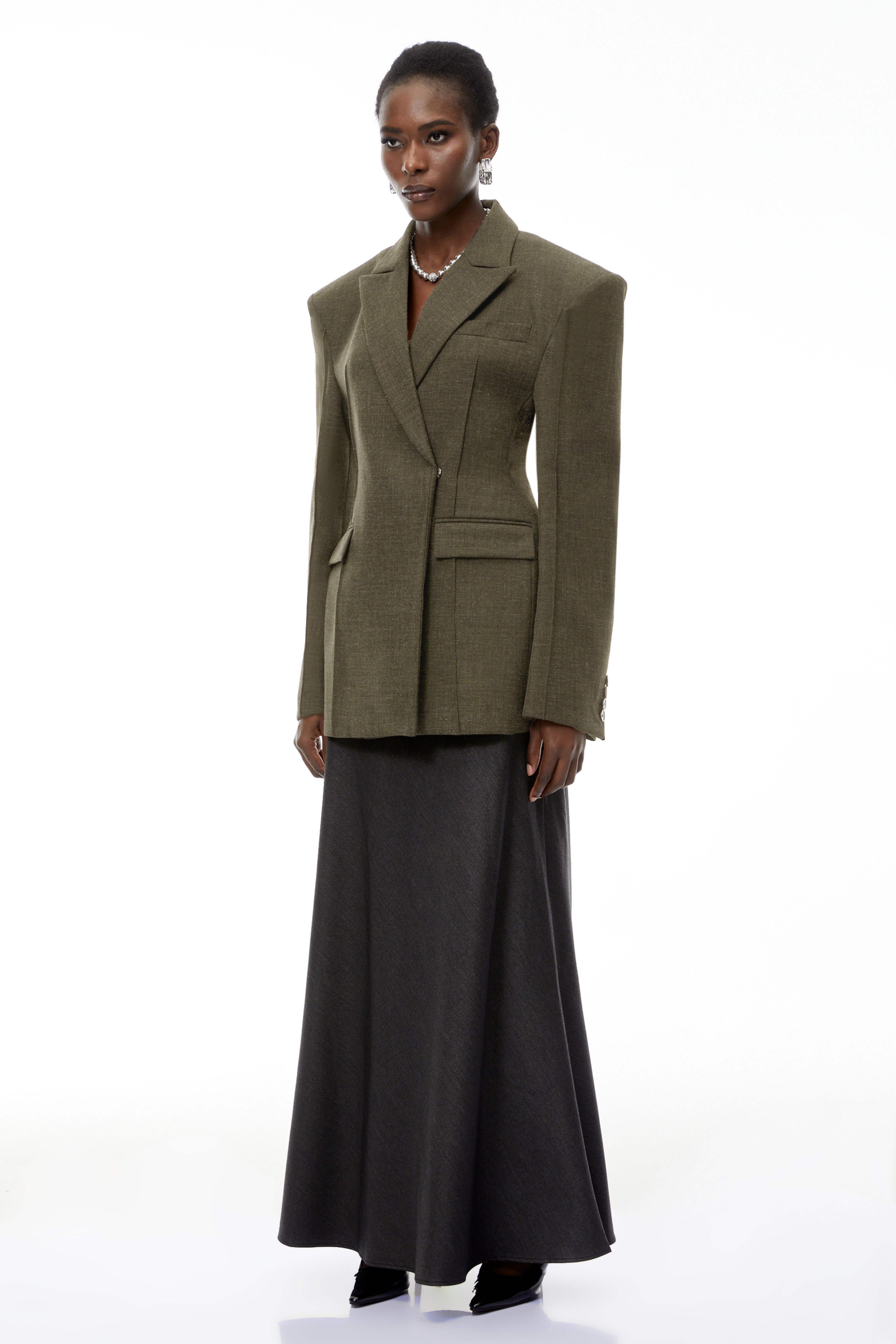 Caspian Green Asymmetrical Oversize Blazer