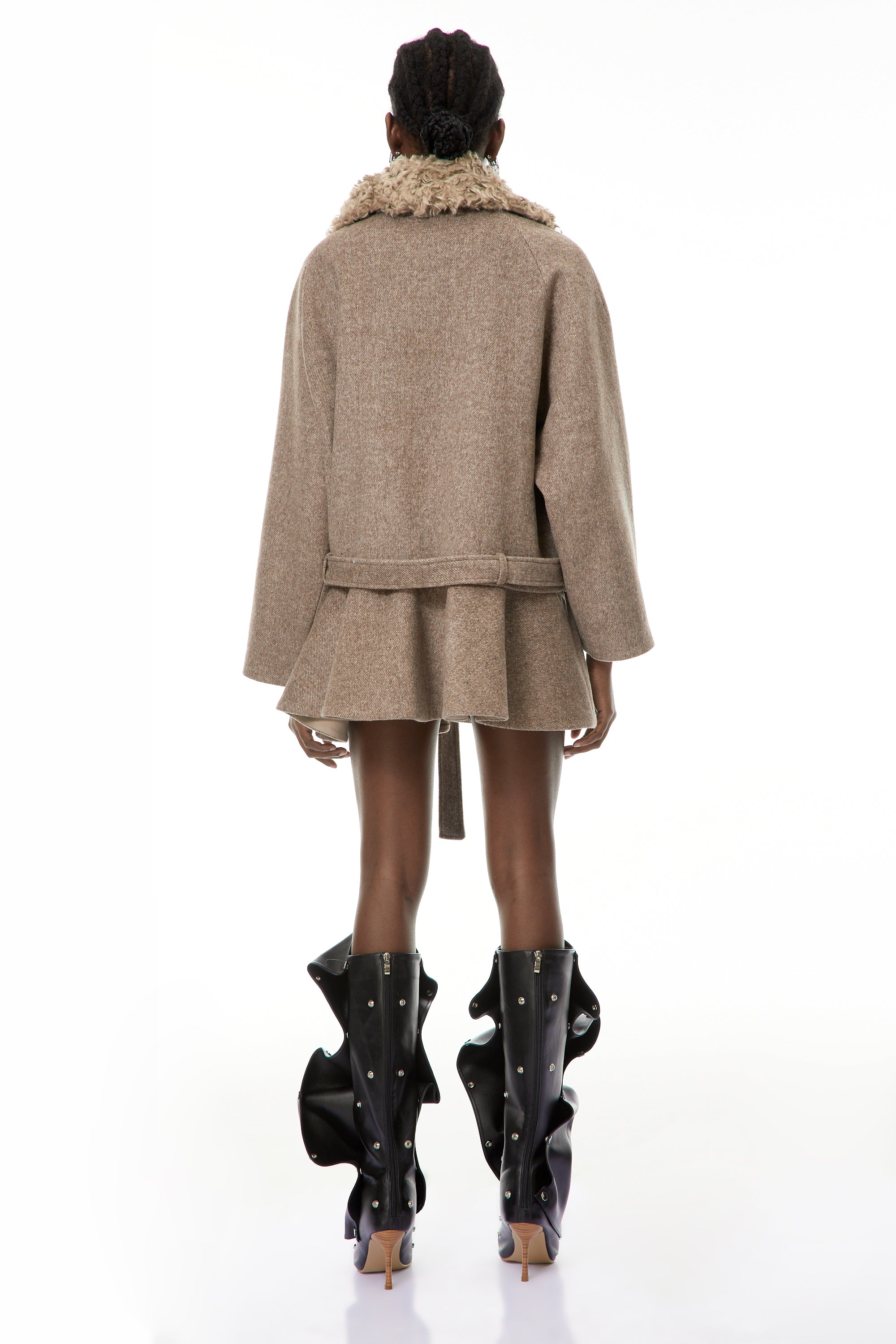 Cassidy Brown Faux-Fur Wrap Coat
