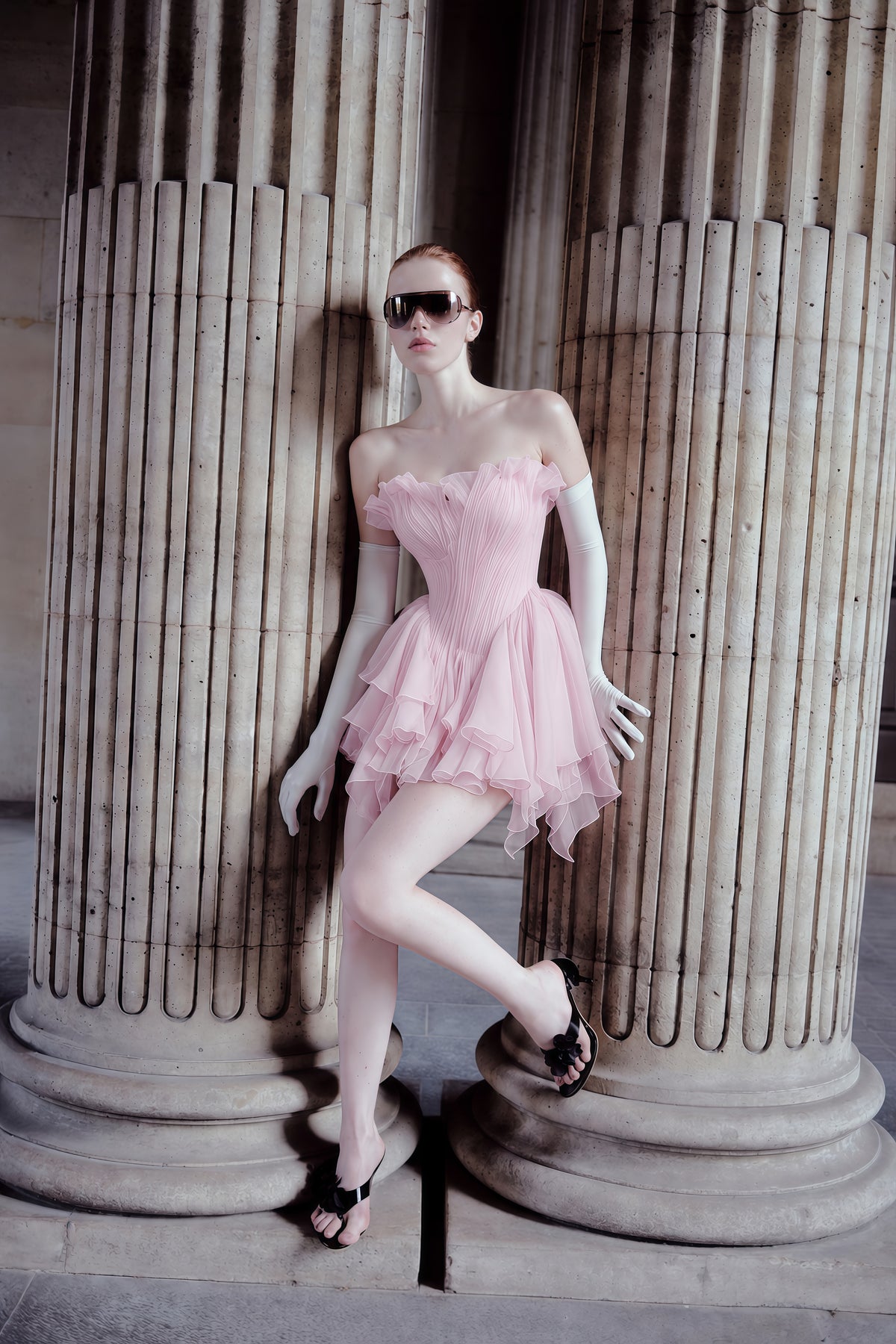 charlotte pink off shoulder ruffled mini dress