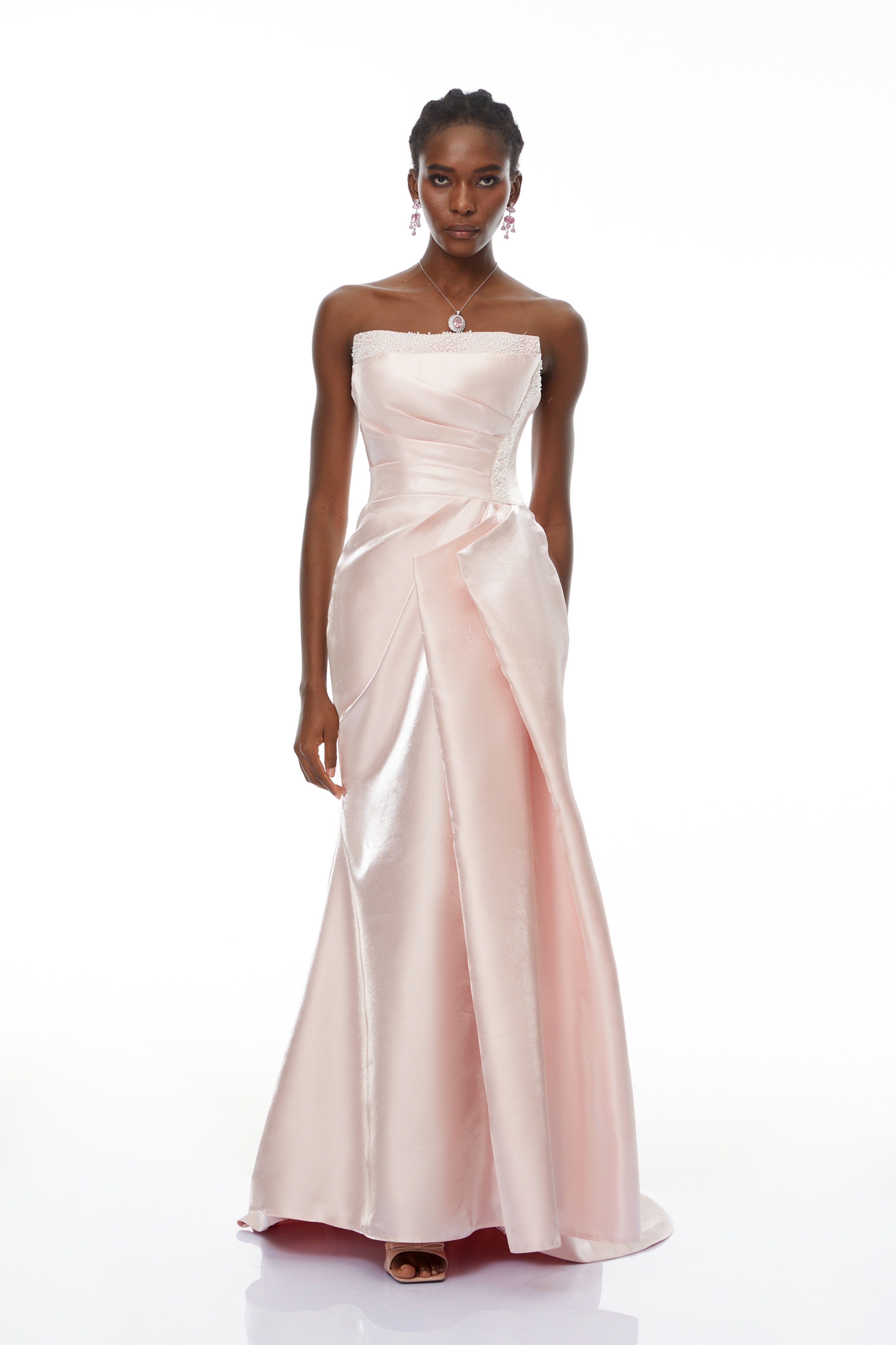 Charlotte Pink Off Shoulder Ruched Maxi Dress (Final Sale-US Only)