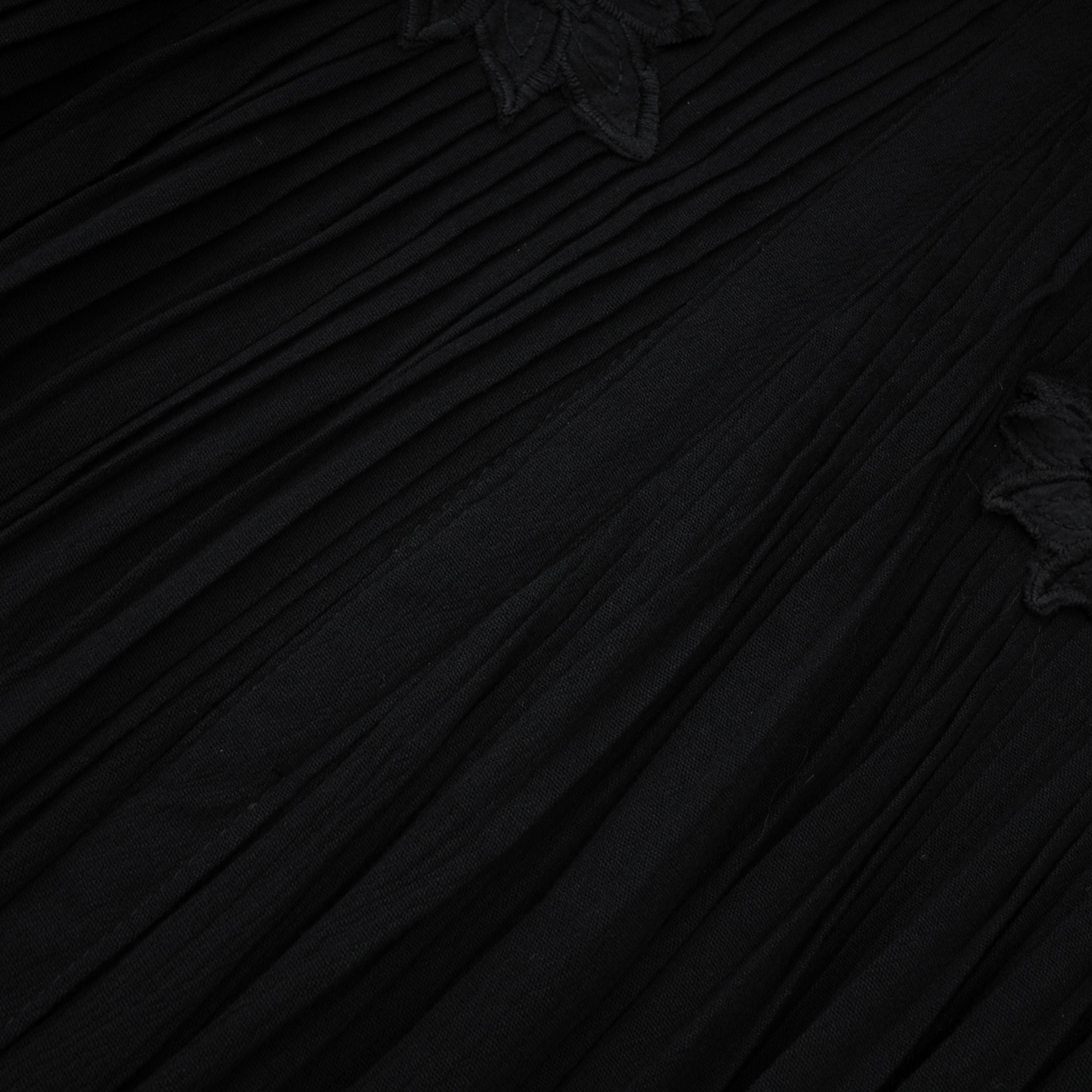 Chiara Black Lace Panel Pleated Midi Dress (Final Sale-US Only)