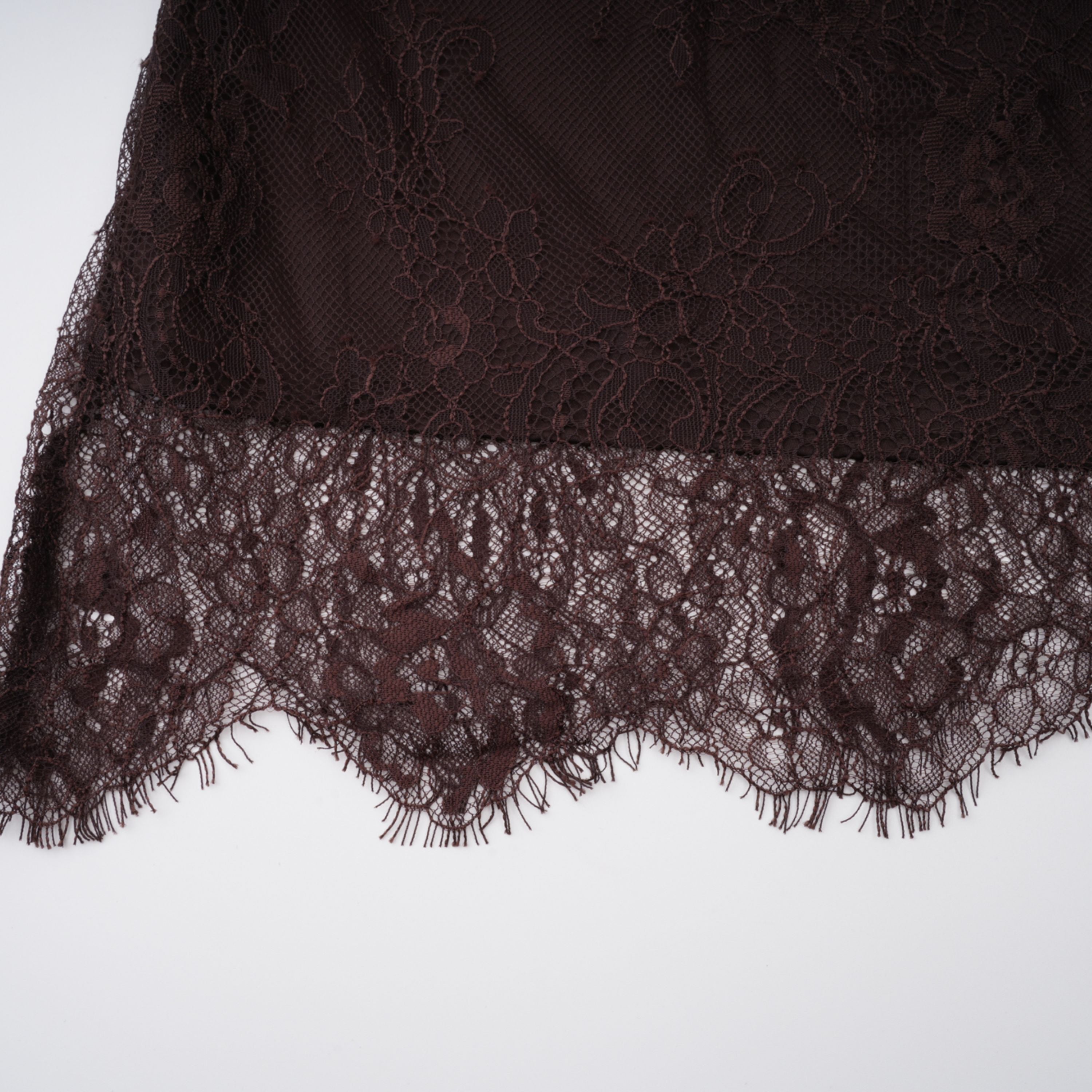 Christa Brown Floral Lace Maxi Dress with Cape