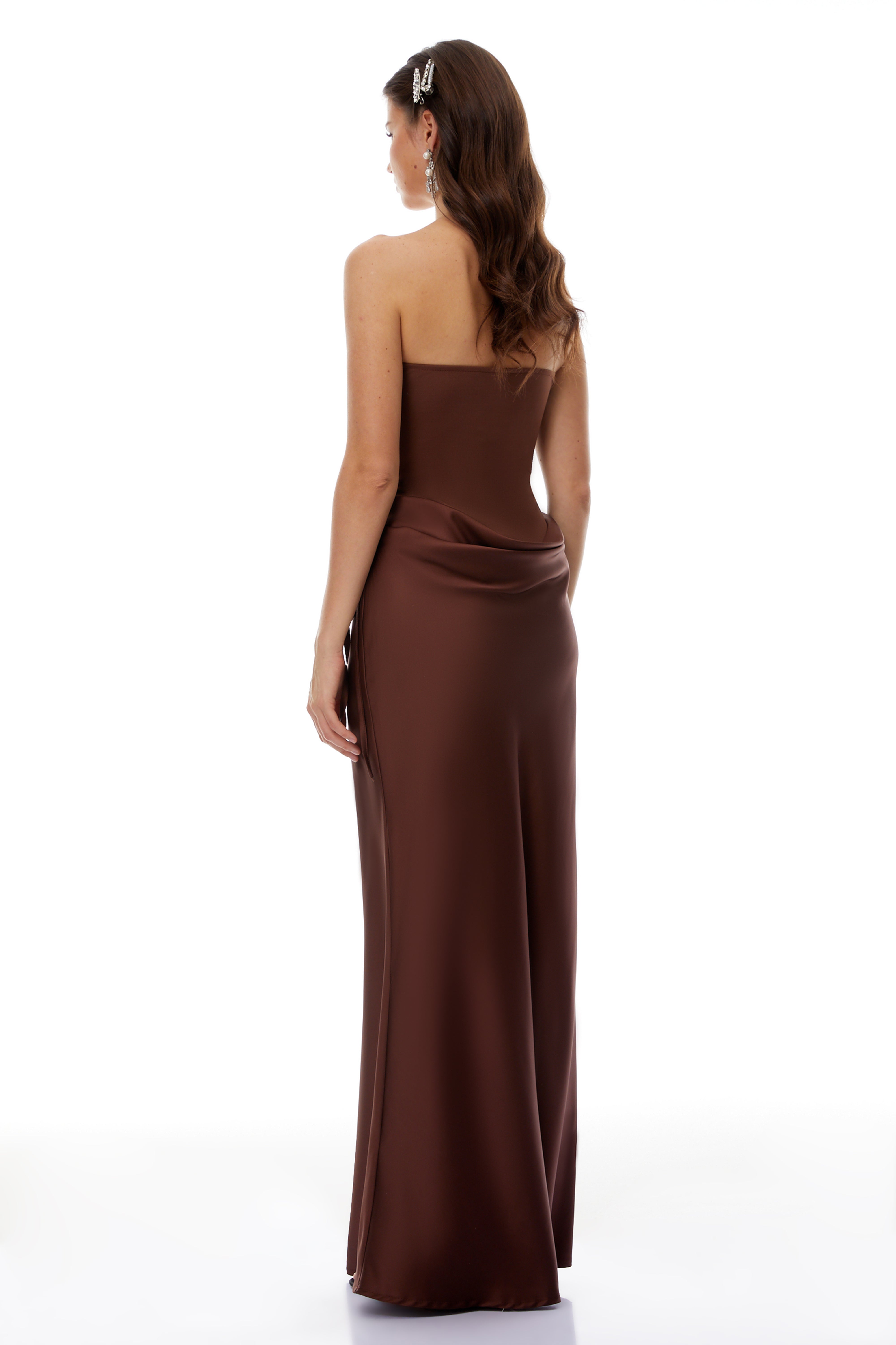 Clara Brown Off-Shoulder Bodysuit & Satin Skirt Set (Final Sale-US Only)