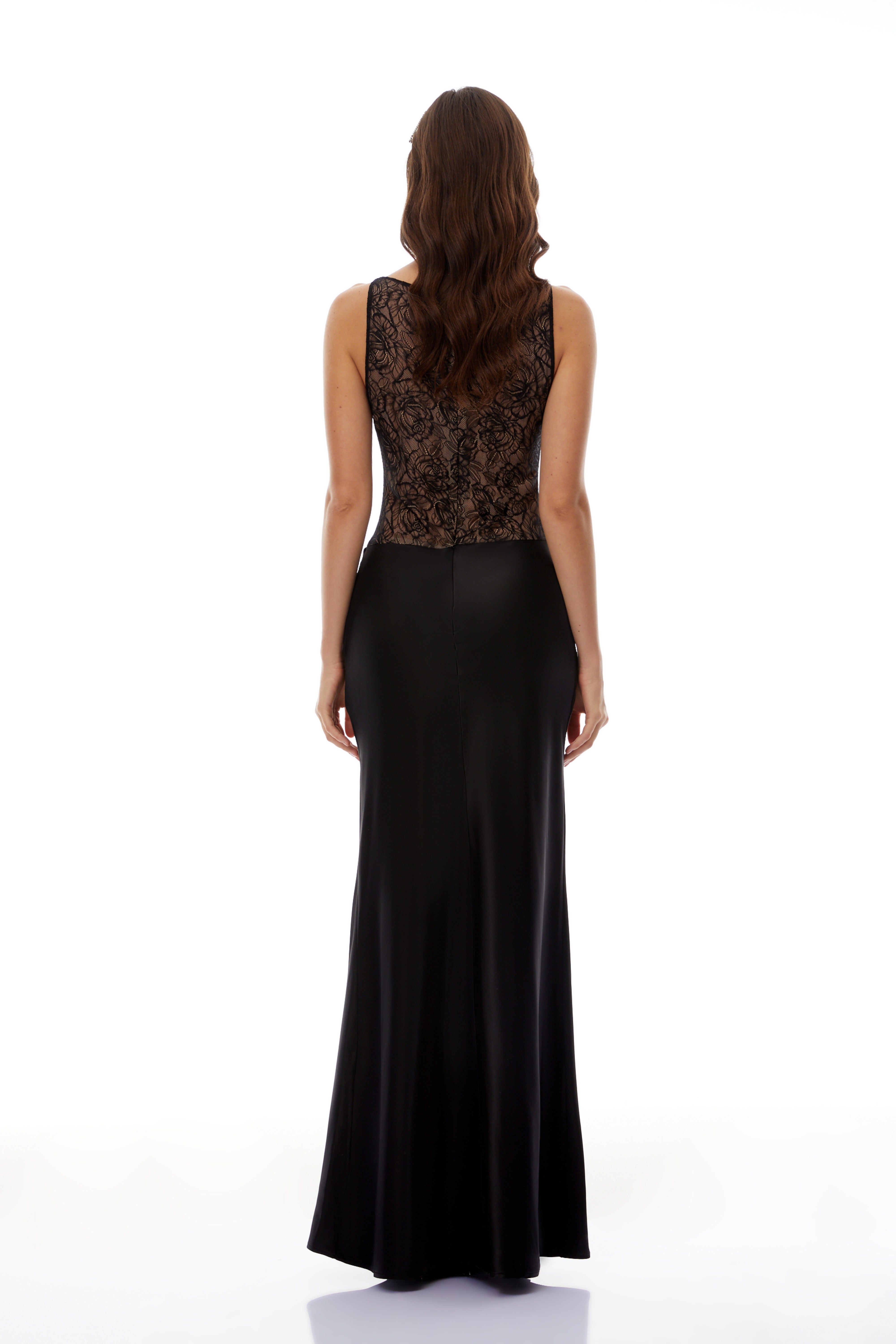 Clementine Black Floral Lace Corset Maxi Dress (Final Sale)