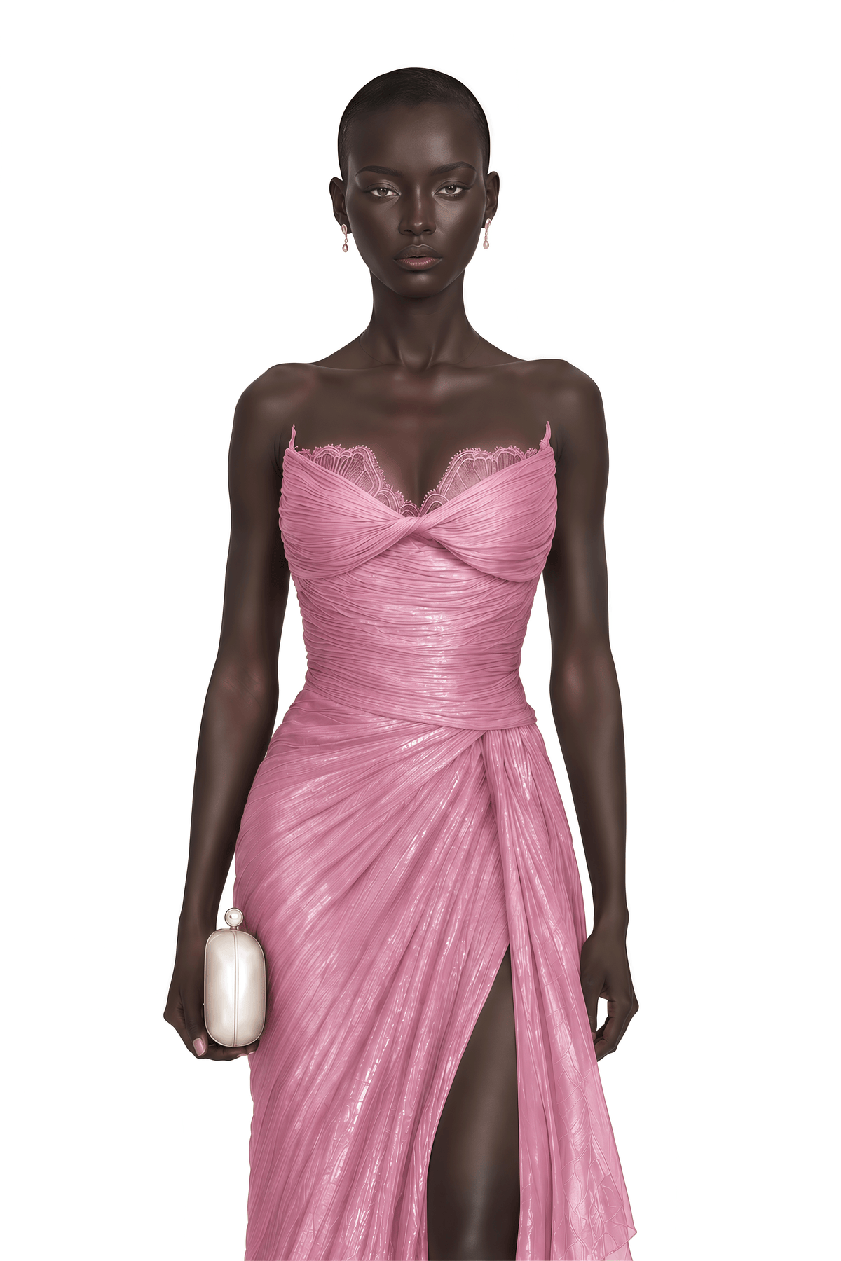 constanza pink off shoulder ruched maxi dress