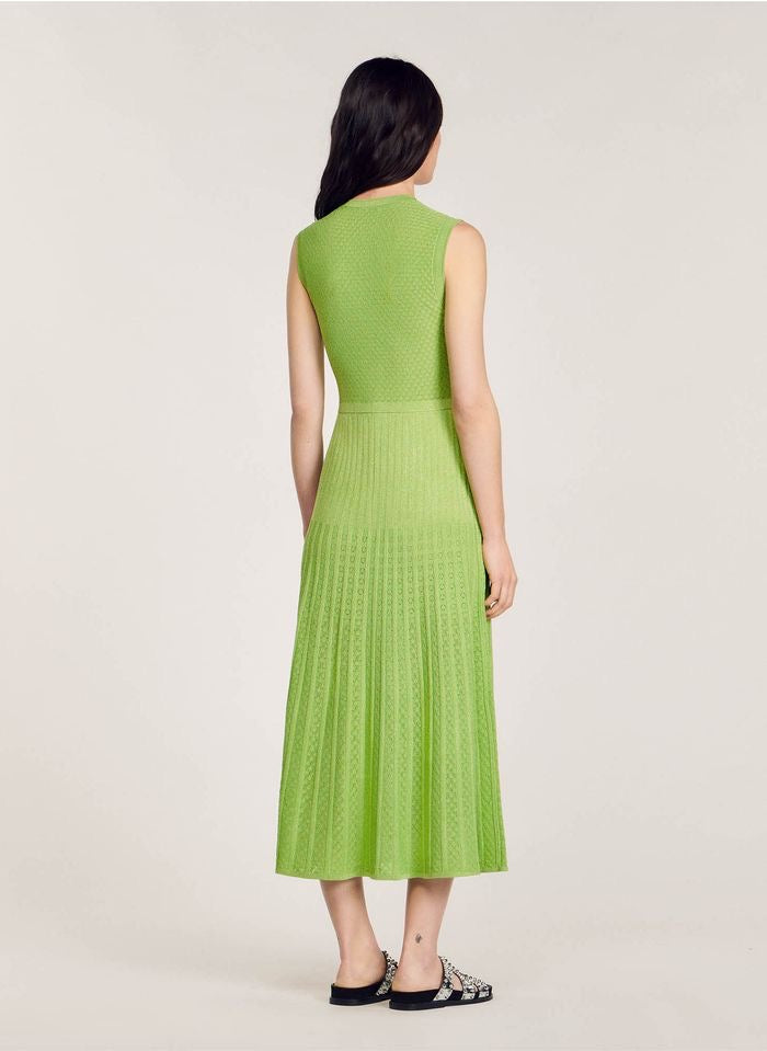 SANDRO lurex sleeveless maxi dress - Green