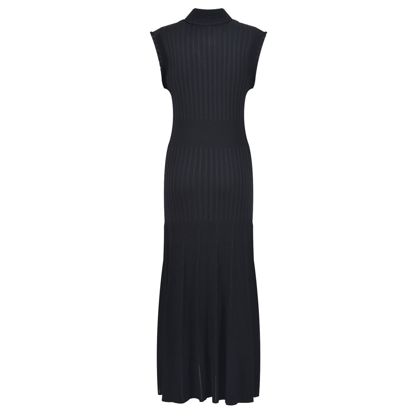 SANDRO black Sleeveless Ribbed midi dress - Black