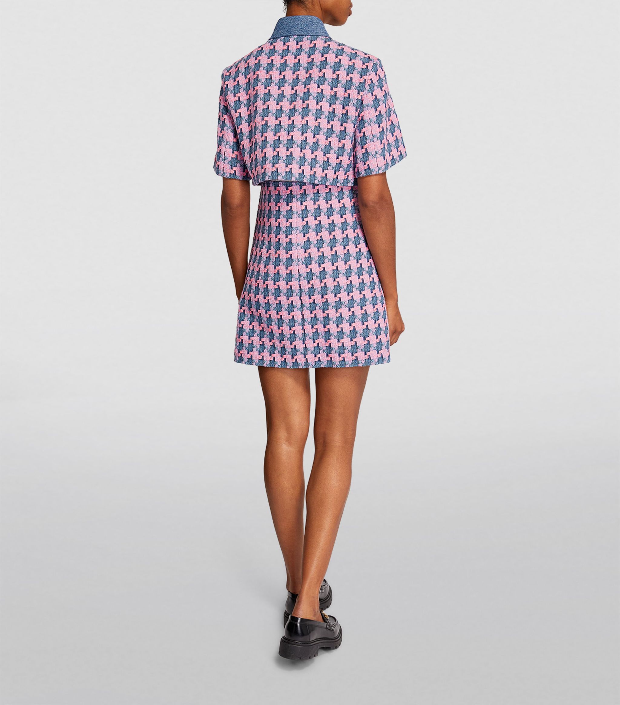 SANDRO Tweed Trompe-l'Oeil mini Dress - Pink