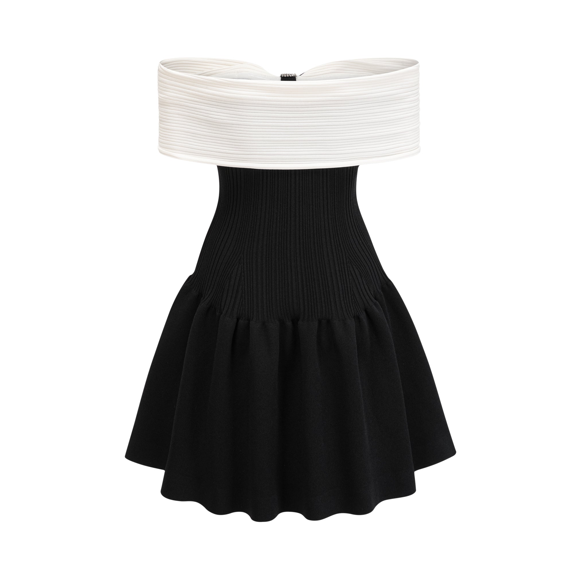 Angèle black off-shoulder knitted mini dress (Final Sale-US Only)