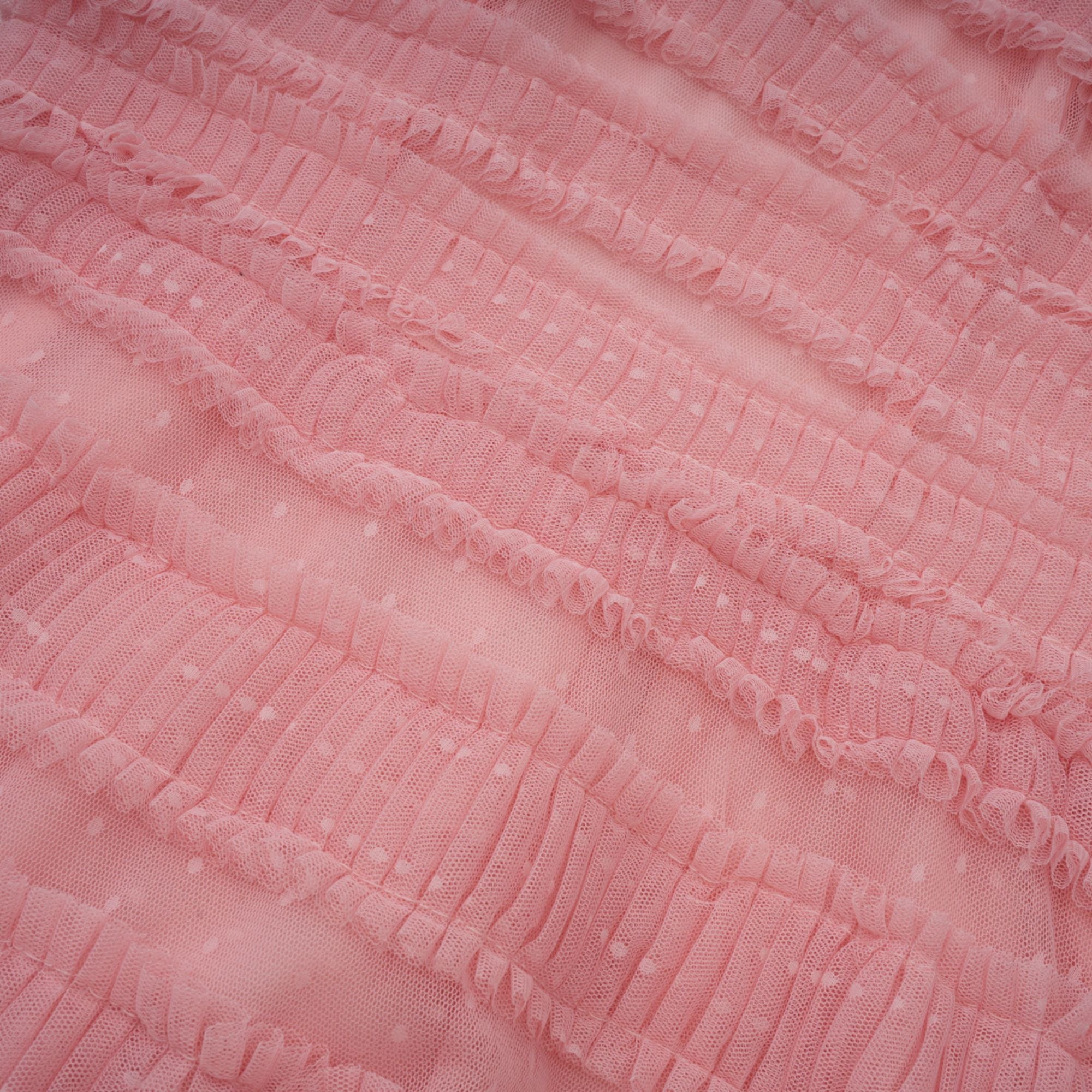 Aimée pink dot-detail ruffled tulle midi dress (Final Sale-US Only)