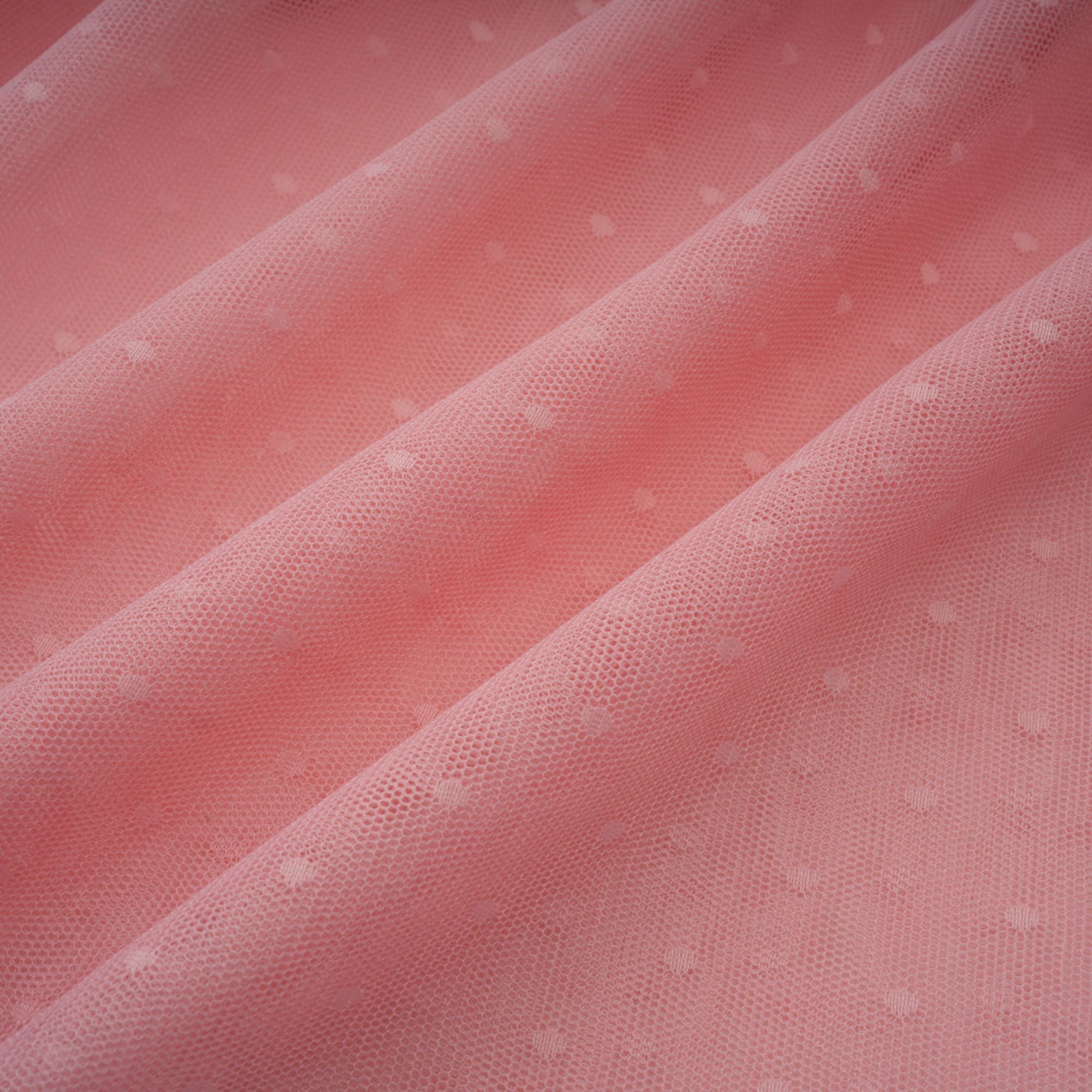 Aimée pink dot-detail ruffled tulle midi dress