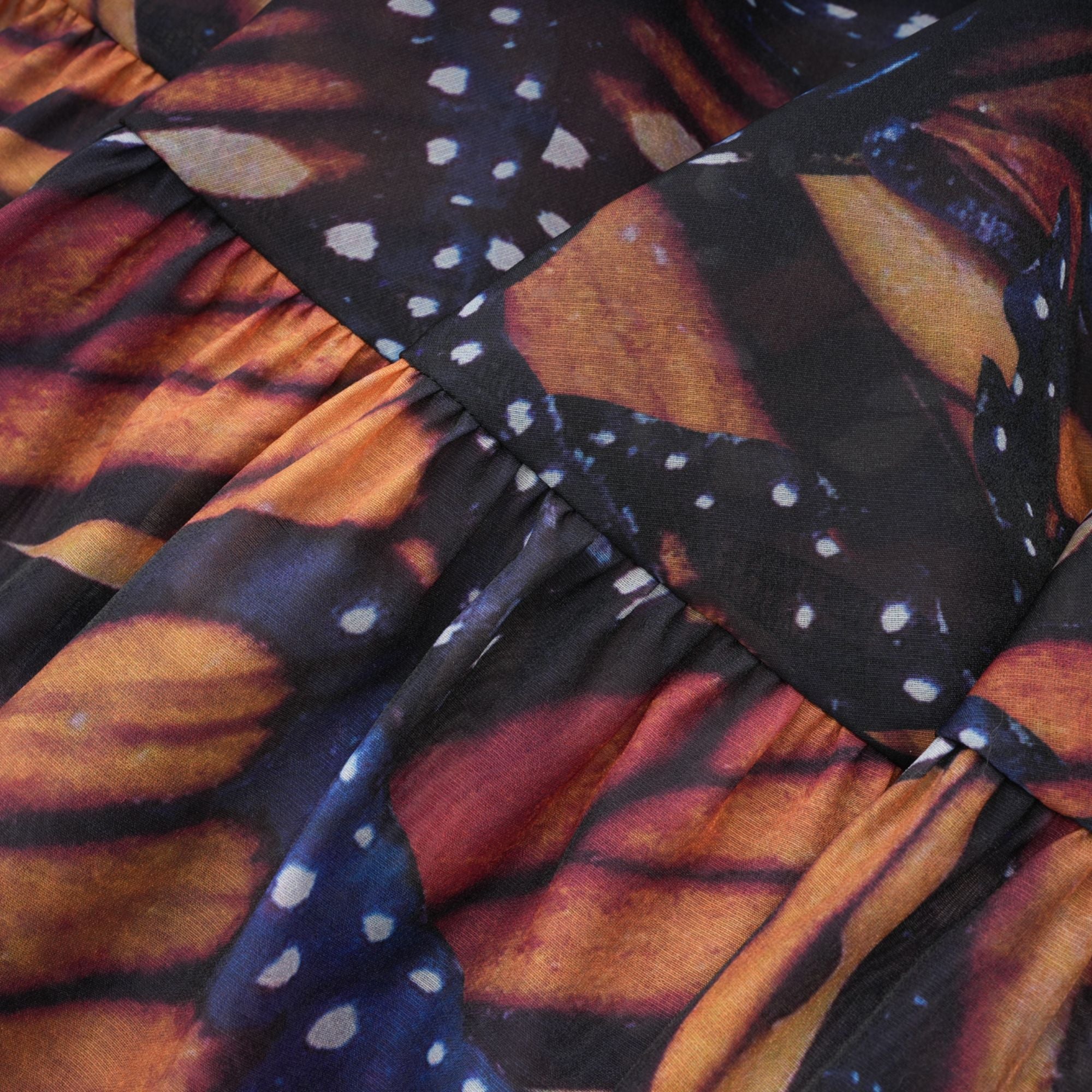 Coralie butterfly-print asymmetrical midi dress (US Only)