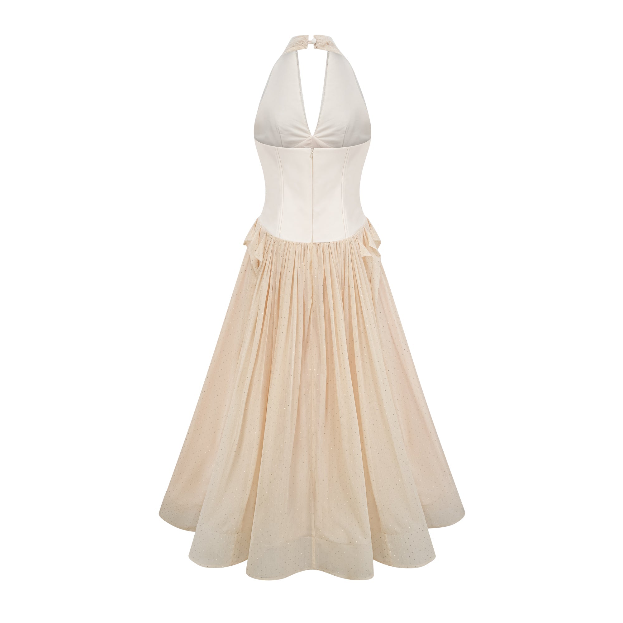Charlotte halterneck tulle midi dress (Final Sale)