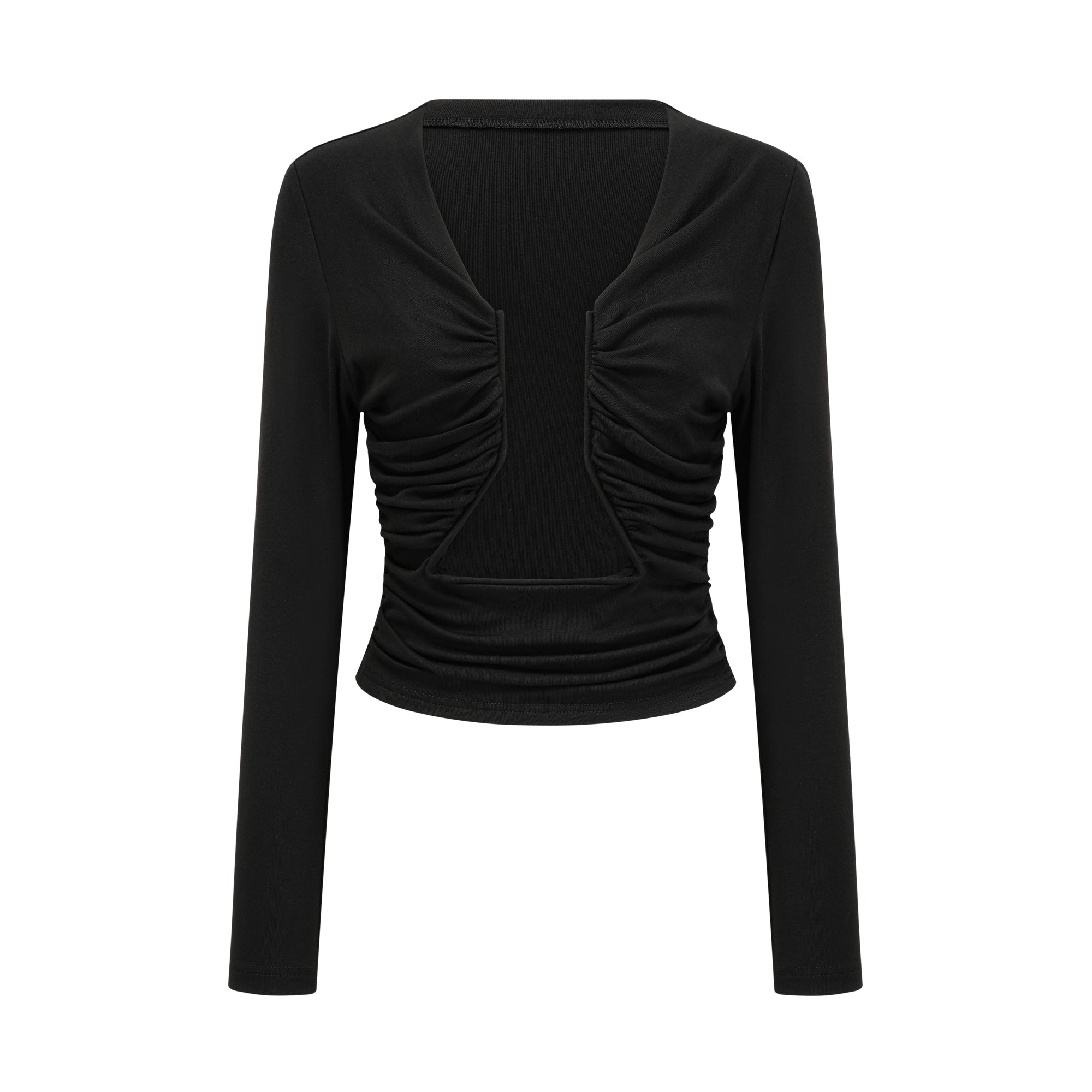 Anaïs Black Open-Front Gathered Top (Final Sale-US Only)