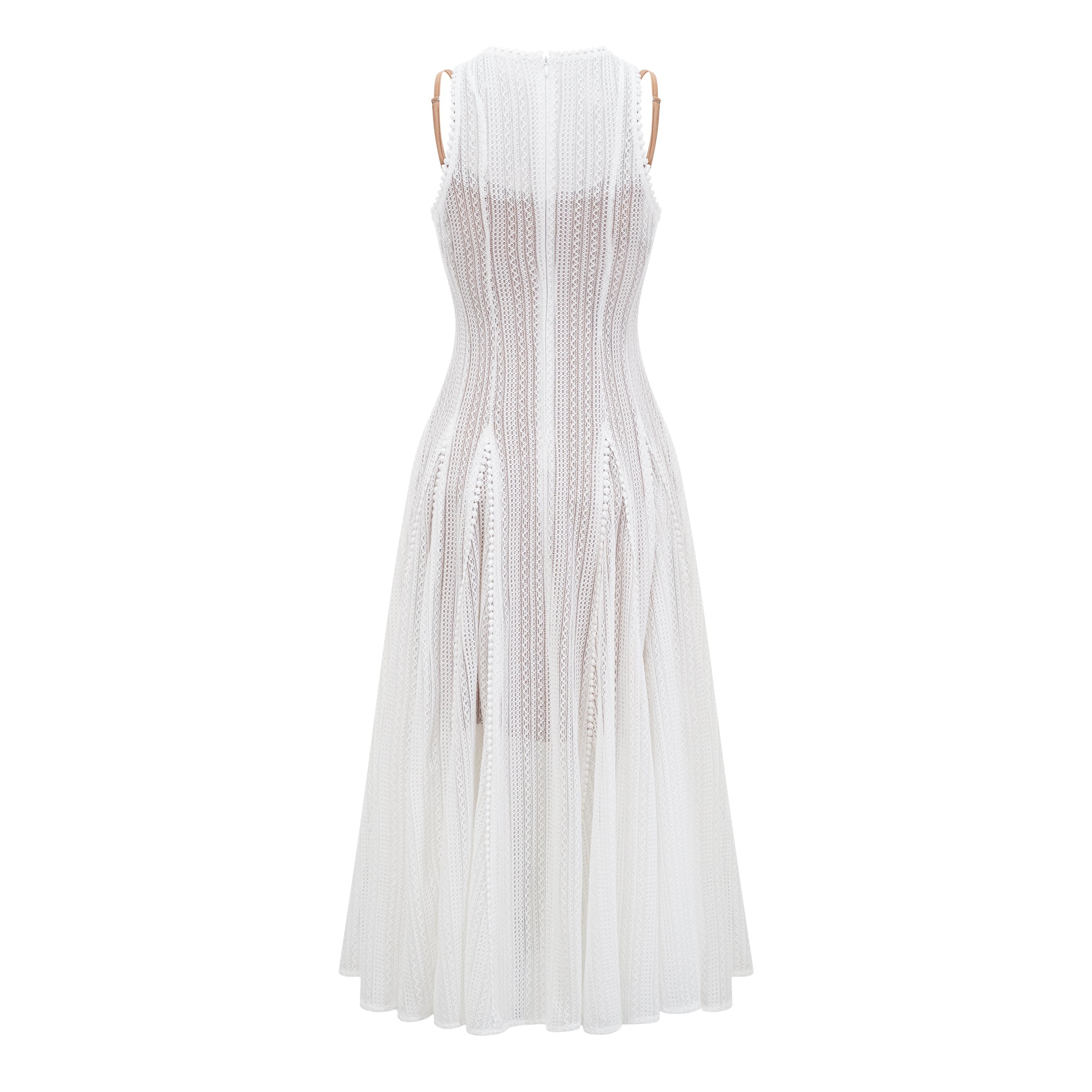 Hélène white pointelle puff midi dress (Final Sale-US Only)